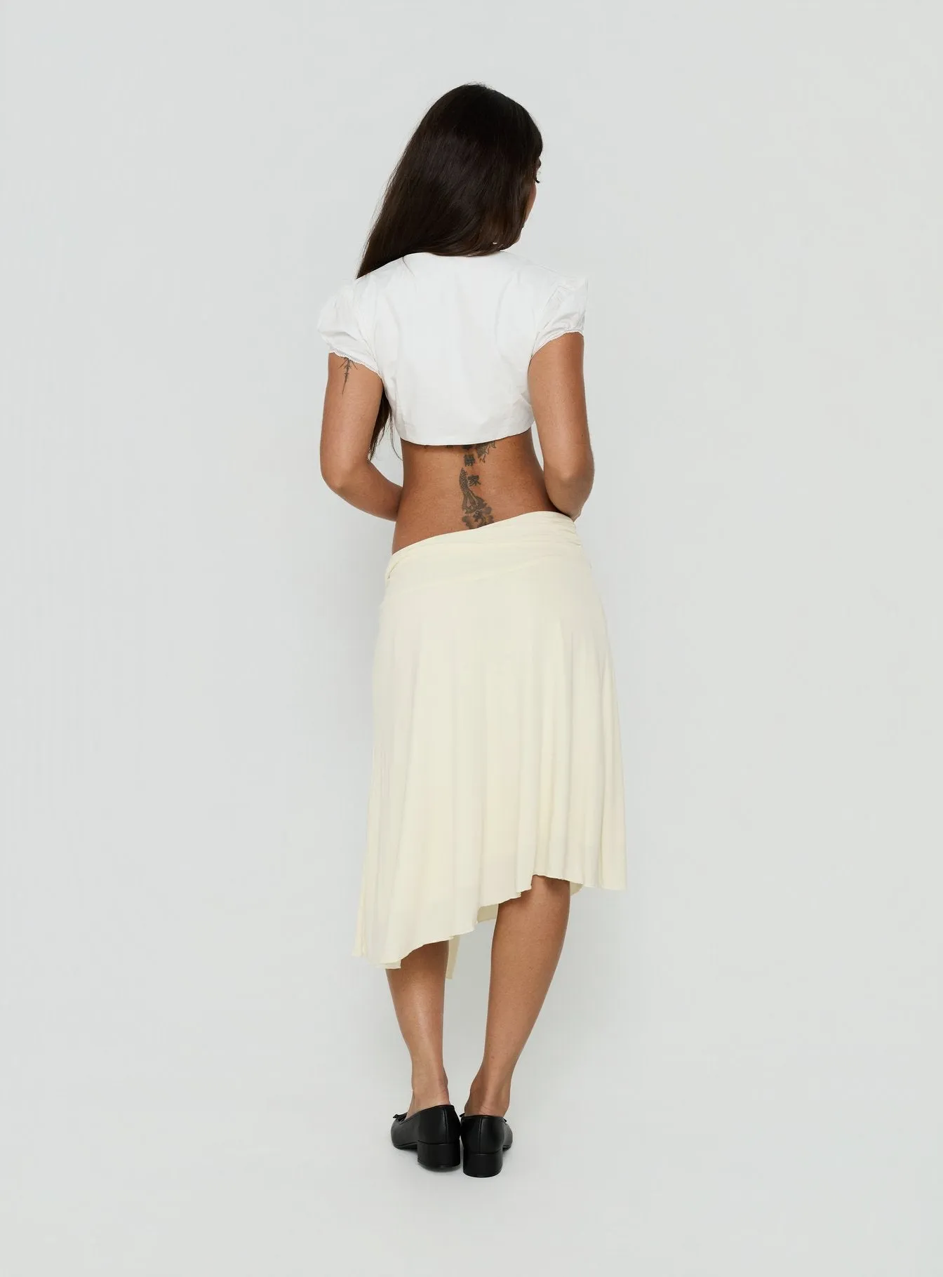 Iselda Draped Midi Skirt Cream sold by Princess Polly product image thumbnail 5