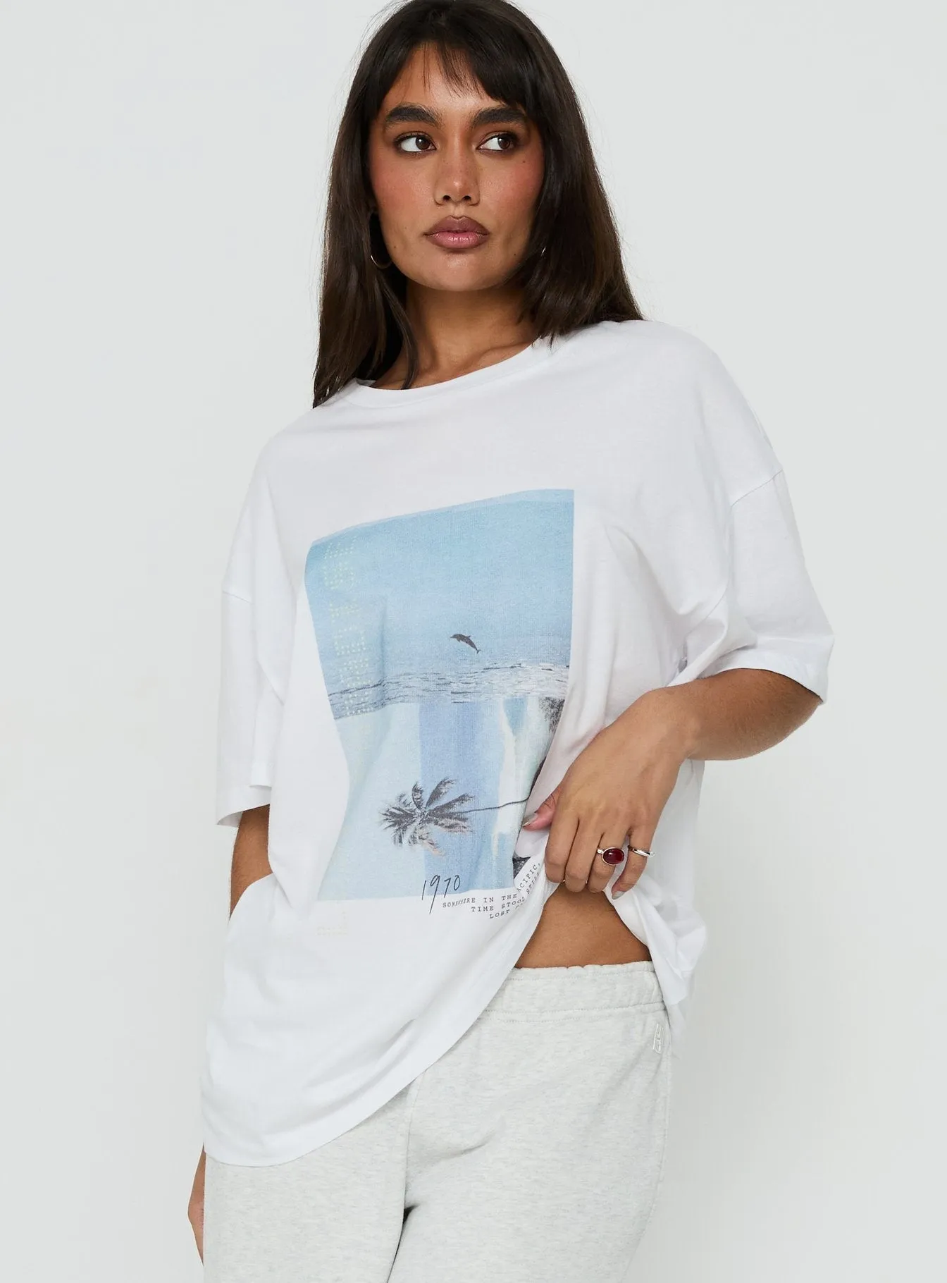 From Elsewhere Oversized Graphic Tee White sold by Princess Polly product image thumbnail 2