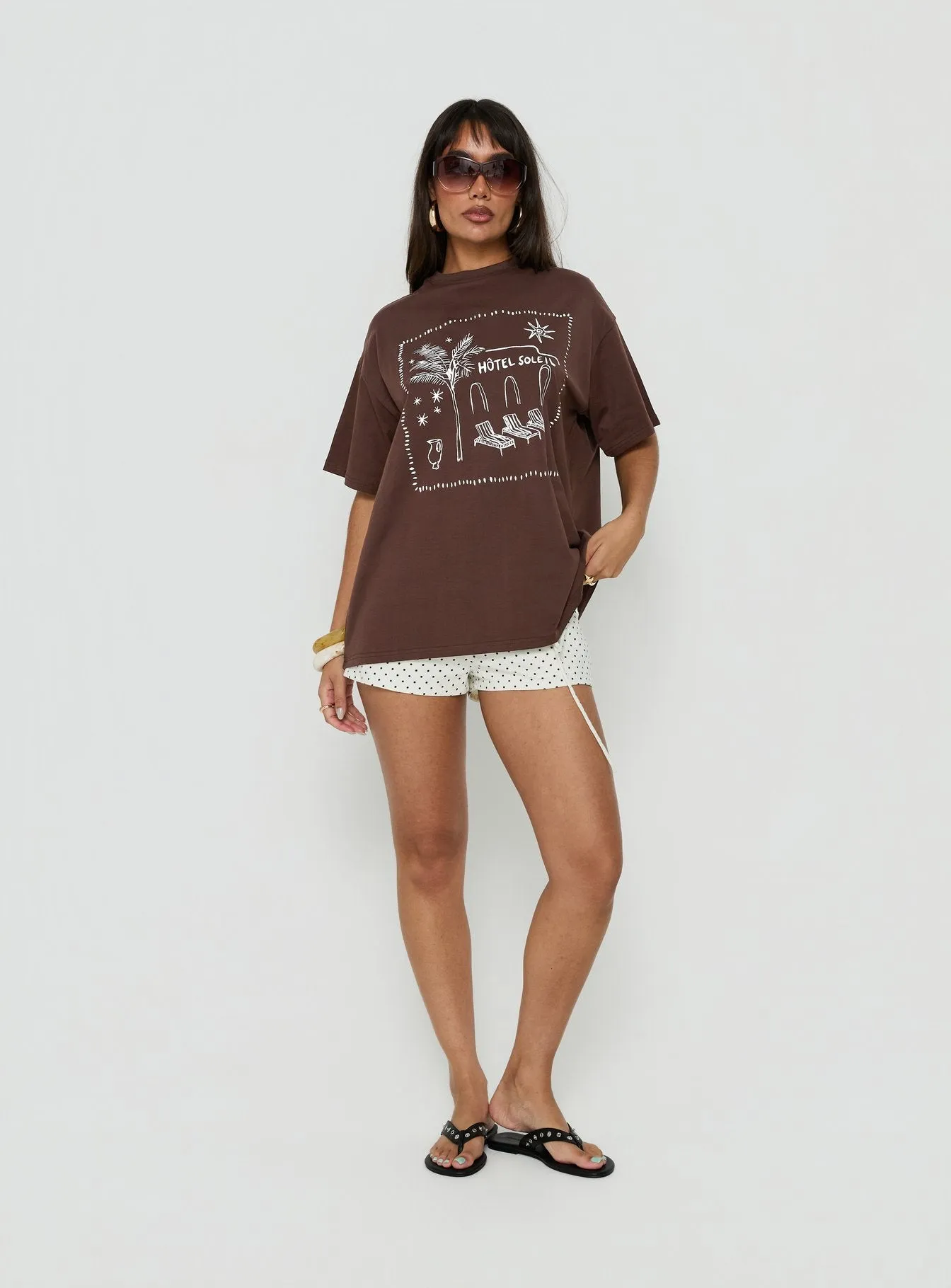 Hotel Sole Oversized Graphic Tee Brown sold by Princess Polly product image thumbnail 2
