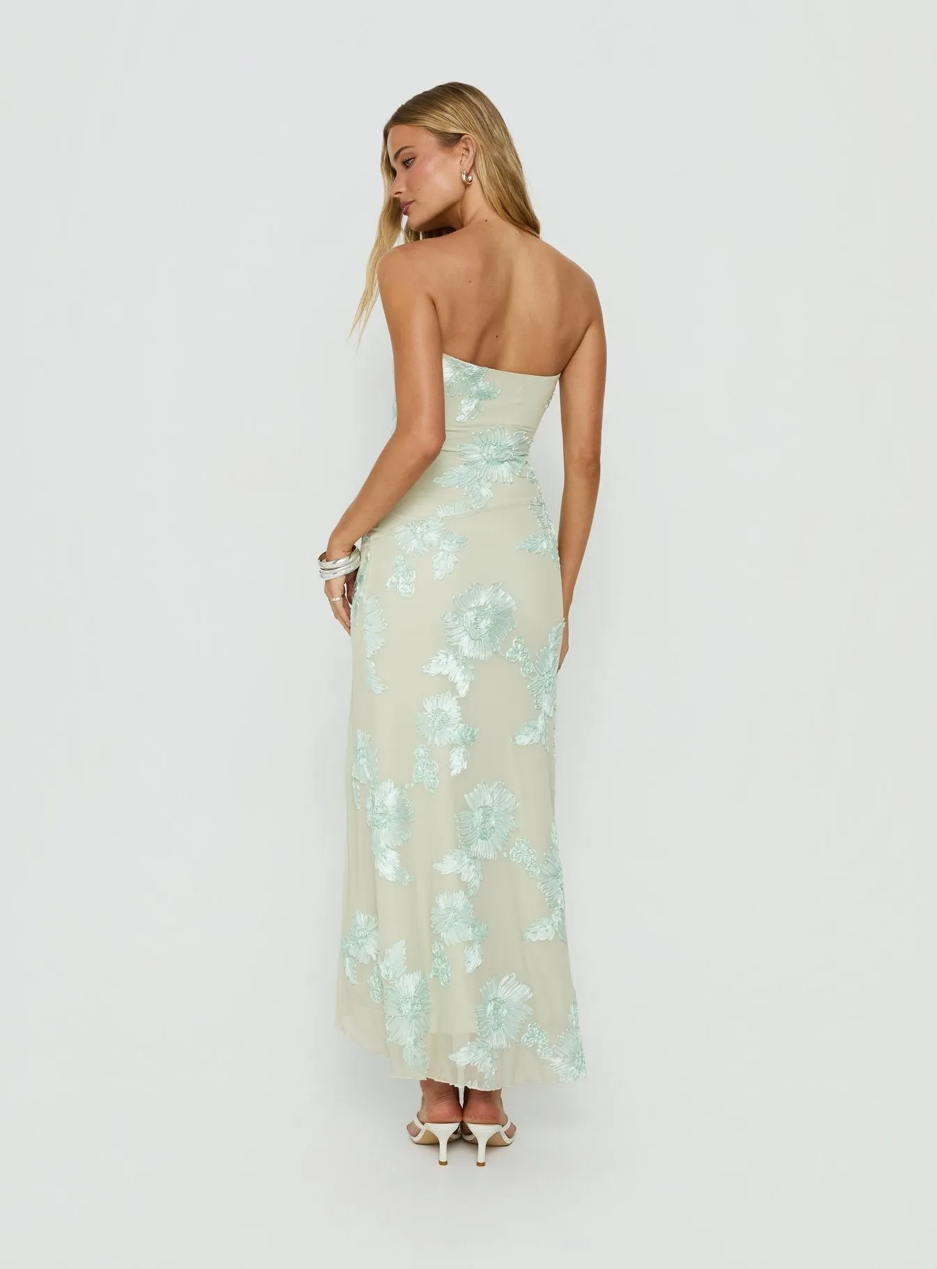Maribeth Strapless Floral Maxi Dress Mint sold by Princess Polly product image thumbnail 5