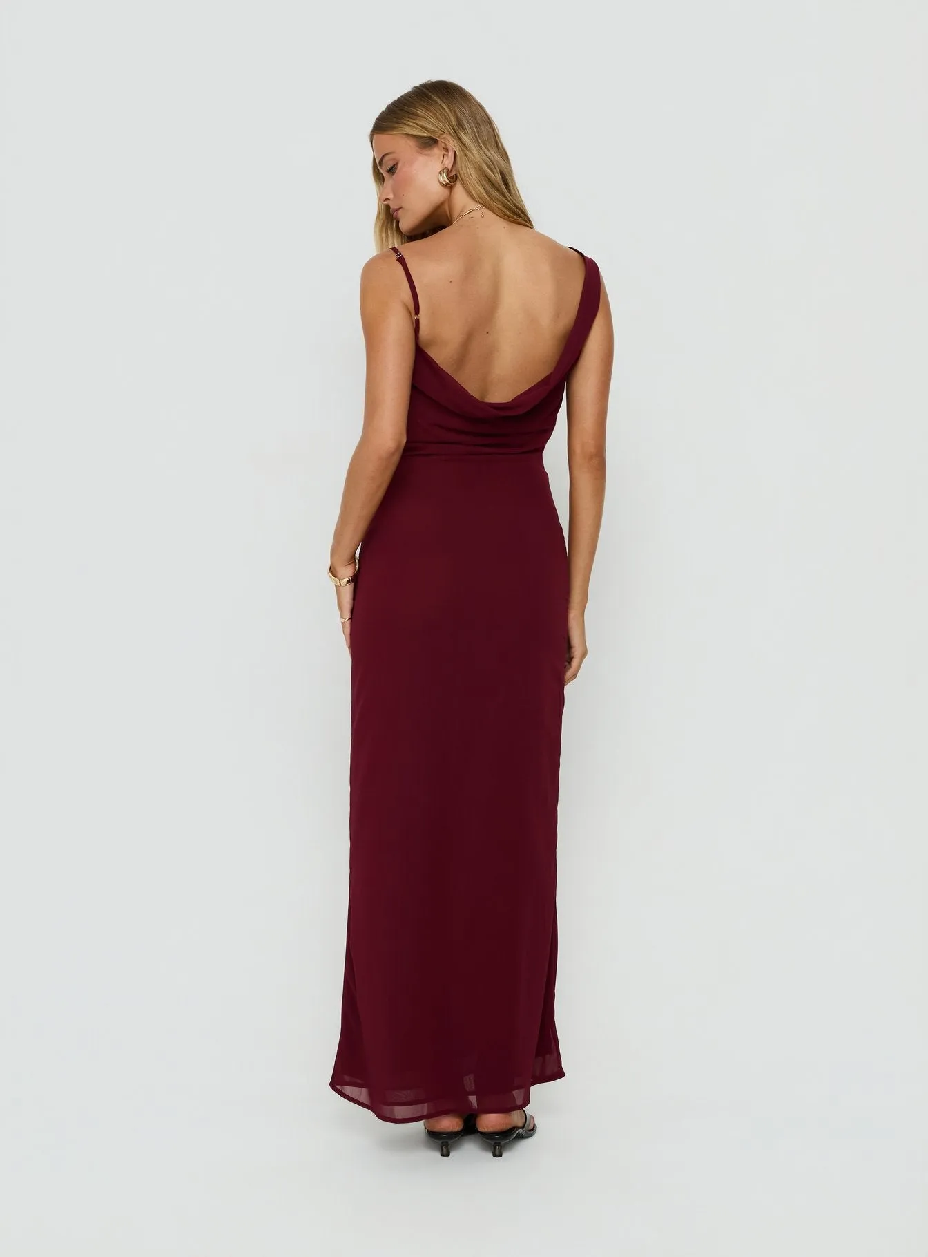 Laurisa Draped Maxi Dress Wine sold by Princess Polly product image thumbnail 5