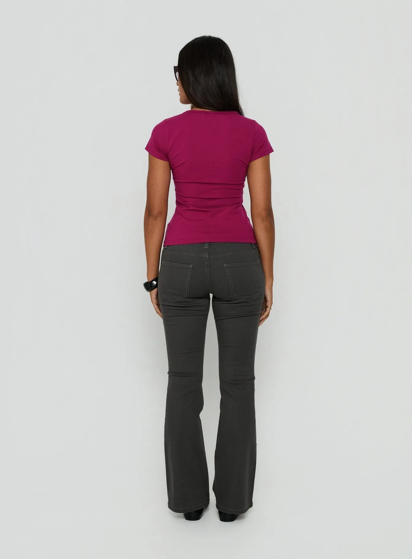Trust Fund Low Rise Bootleg Cargo Pants Charcoal sold by Princess Polly product image thumbnail 5