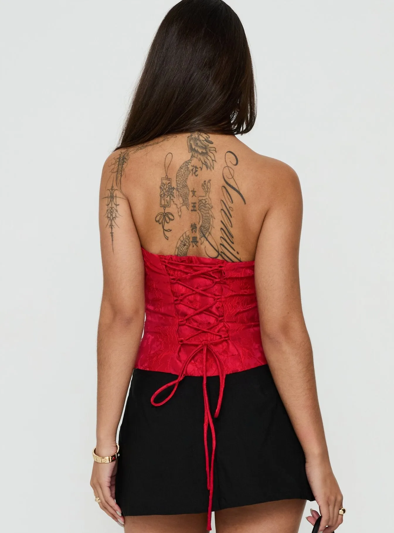 Ameliaa Strapless Corset Top Red sold by Princess Polly product image thumbnail 5
