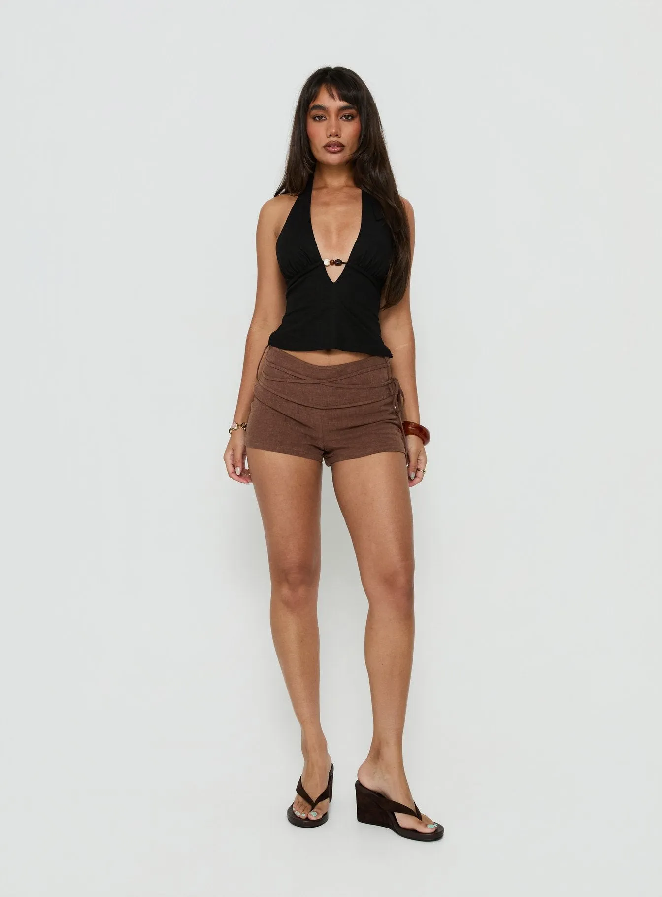 Electric Night Shorts Brown sold by Princess Polly product image thumbnail 2