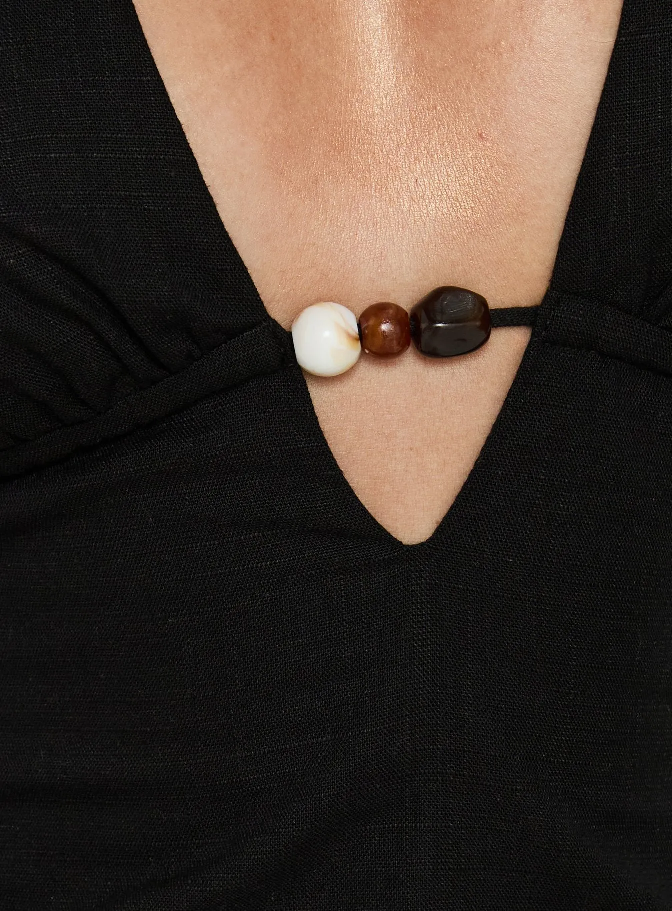 Opel Plunge Neck Bead Detail Halter Top Black sold by Princess Polly product image thumbnail 5