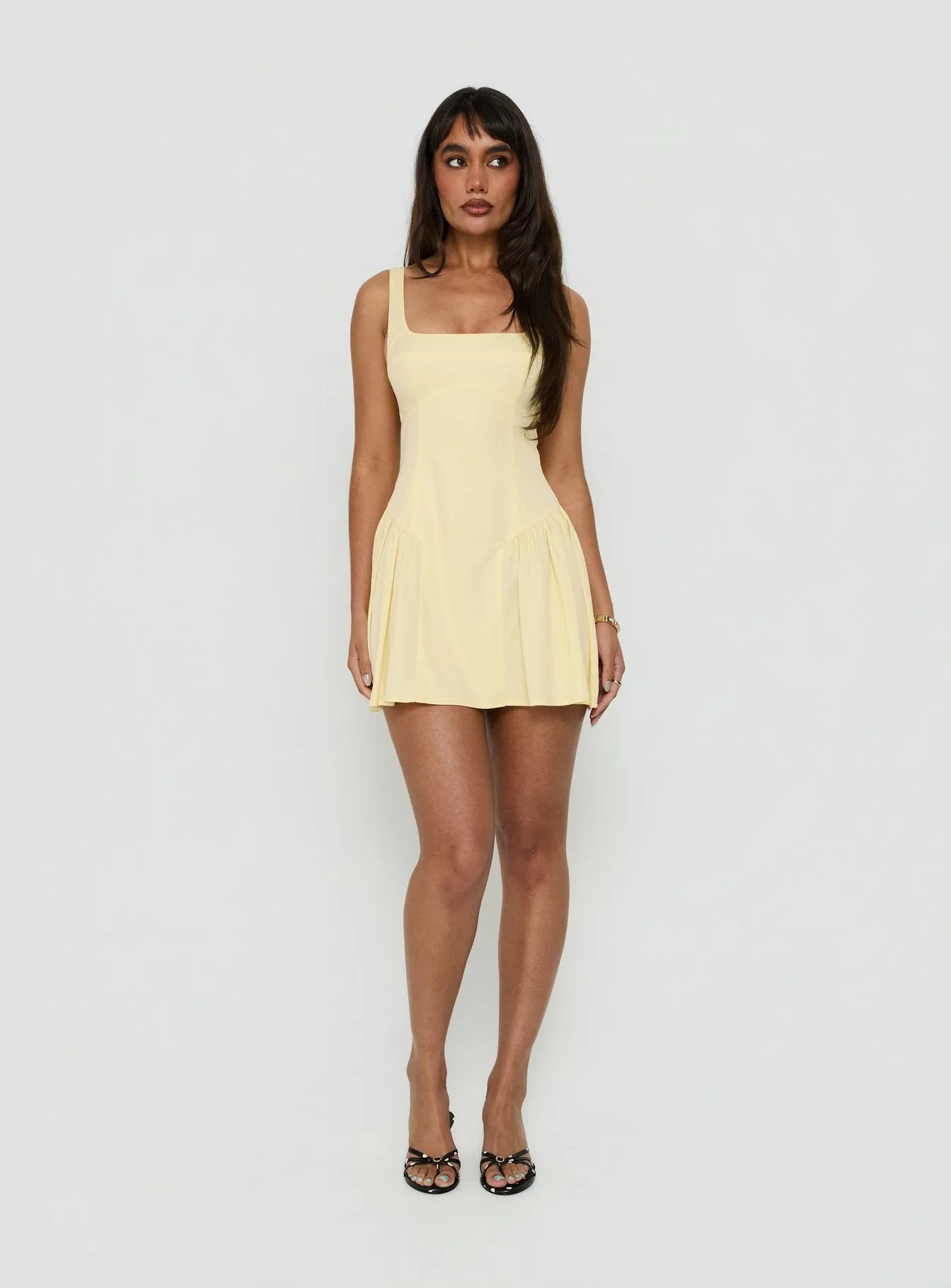 Lelouise Tie Back Mini Dress Butter Yellow sold by Princess Polly product image thumbnail 2