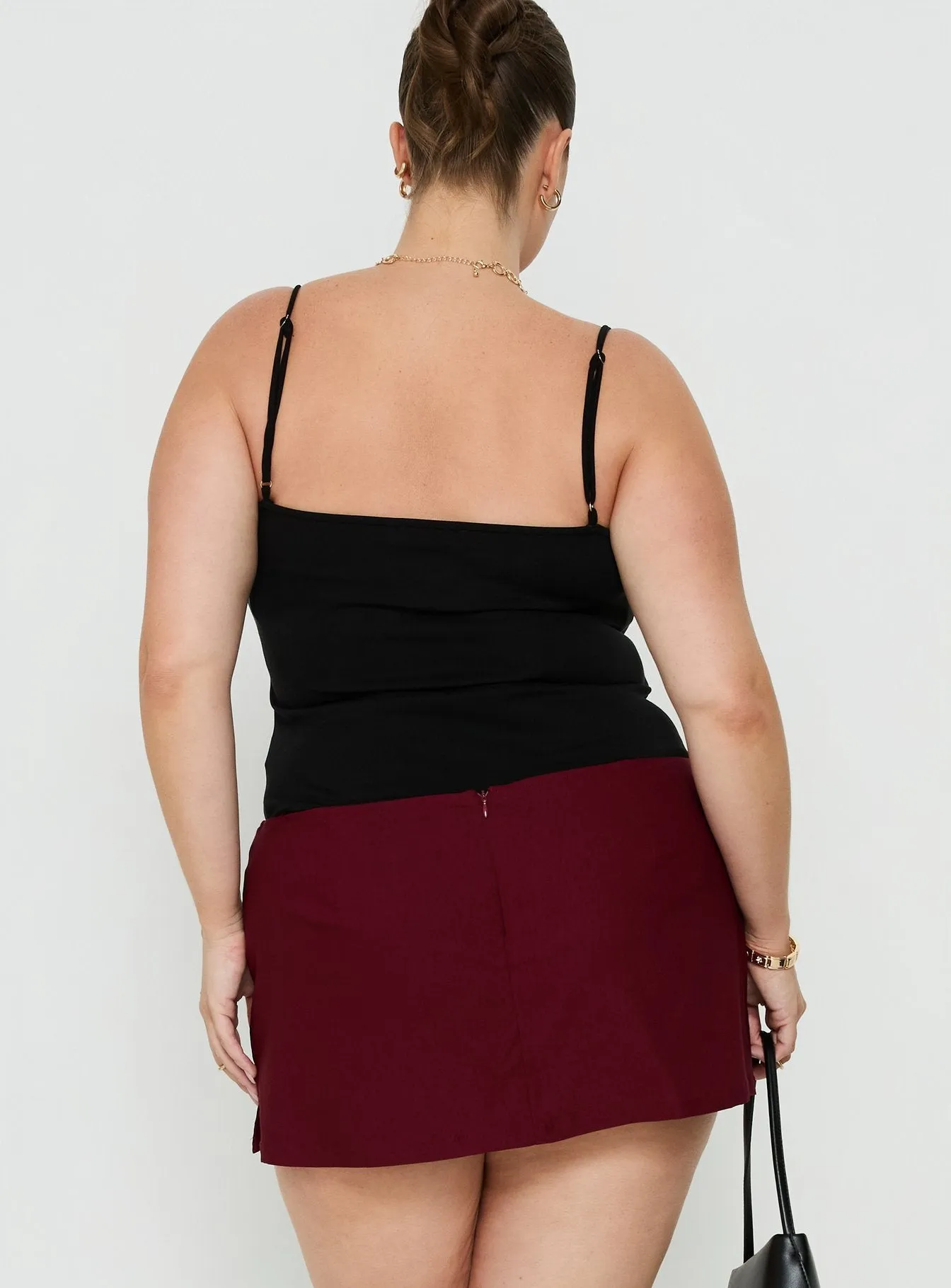 Can't Sleep Skort Burgundy Curve sold by Princess Polly product image thumbnail 5
