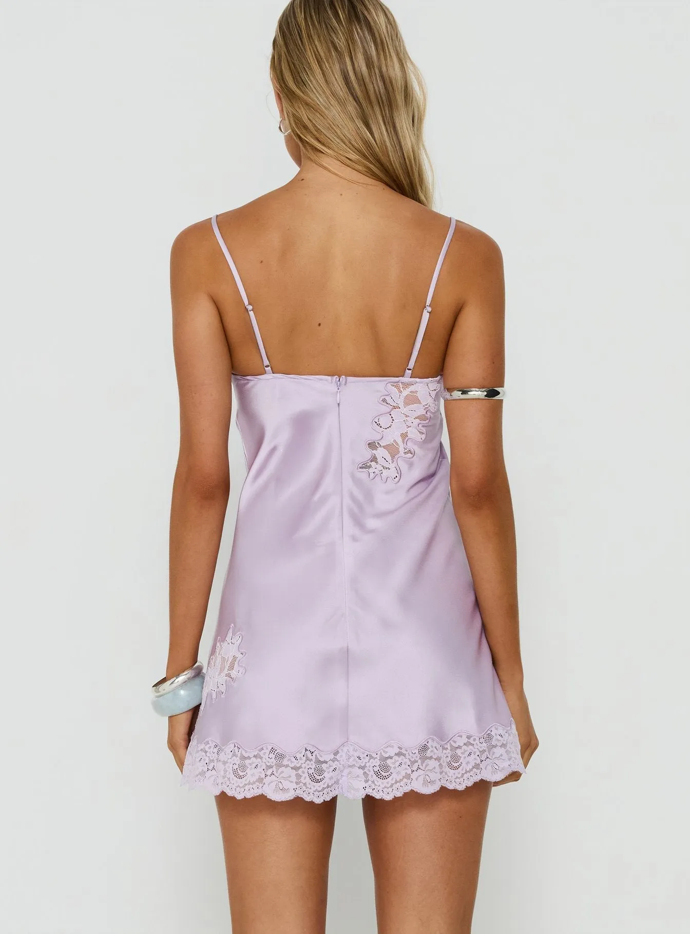 Aloura Spliced Lace Mini Dress Lilac sold by Princess Polly product image thumbnail 5