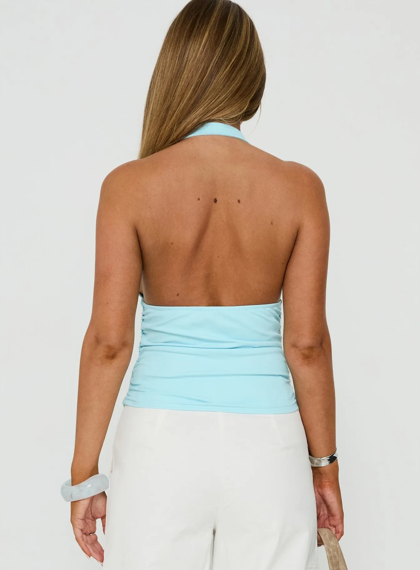 Mood Ring Ruched Halter Top Aqua sold by Princess Polly product image thumbnail 5