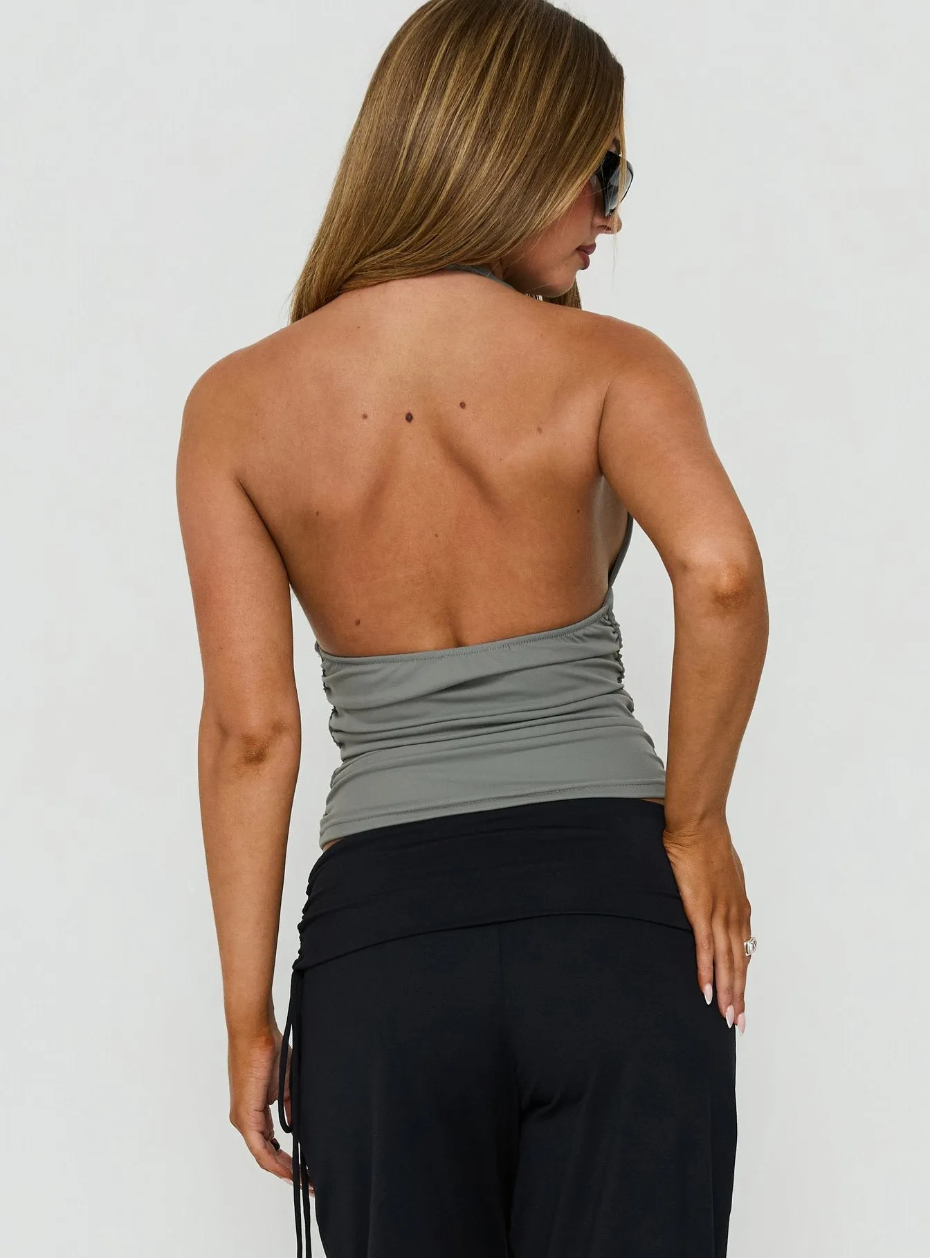 Mood Ring Ruched Halter Top Steel Grey sold by Princess Polly product image thumbnail 5