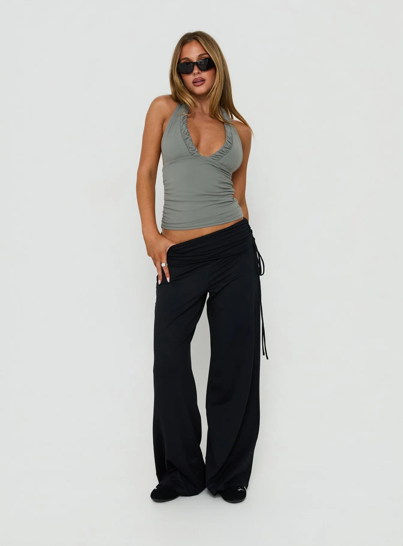 Mood Ring Ruched Halter Top Steel Grey sold by Princess Polly product image thumbnail 3