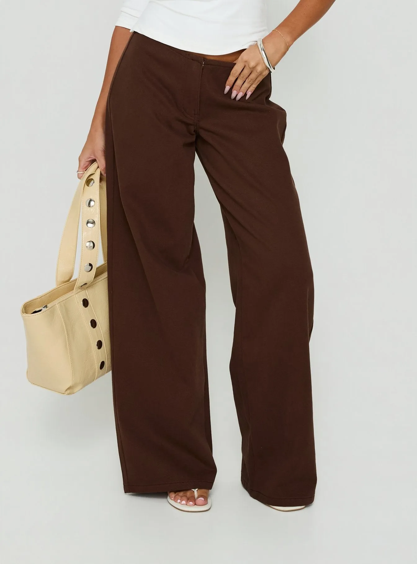 Hereos Mid Rise Baggy Leg Jeans Washed Chocolate sold by Princess Polly product image thumbnail 2