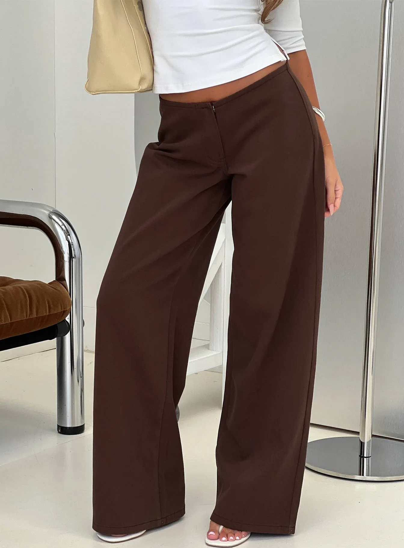 Hereos Mid Rise Baggy Leg Jeans Washed Chocolate sold by Princess Polly
