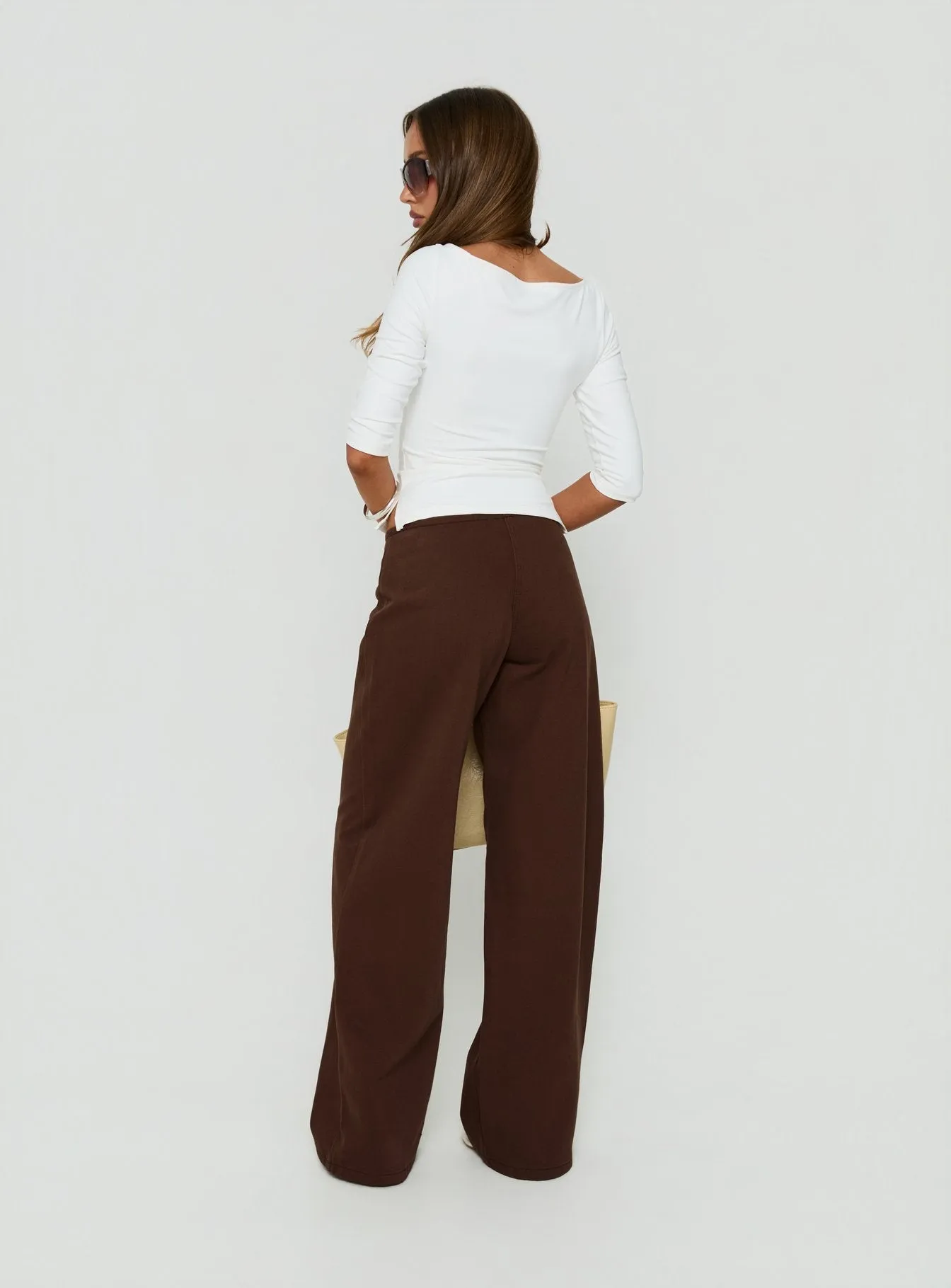 Hereos Mid Rise Baggy Leg Jeans Washed Chocolate sold by Princess Polly product image thumbnail 5