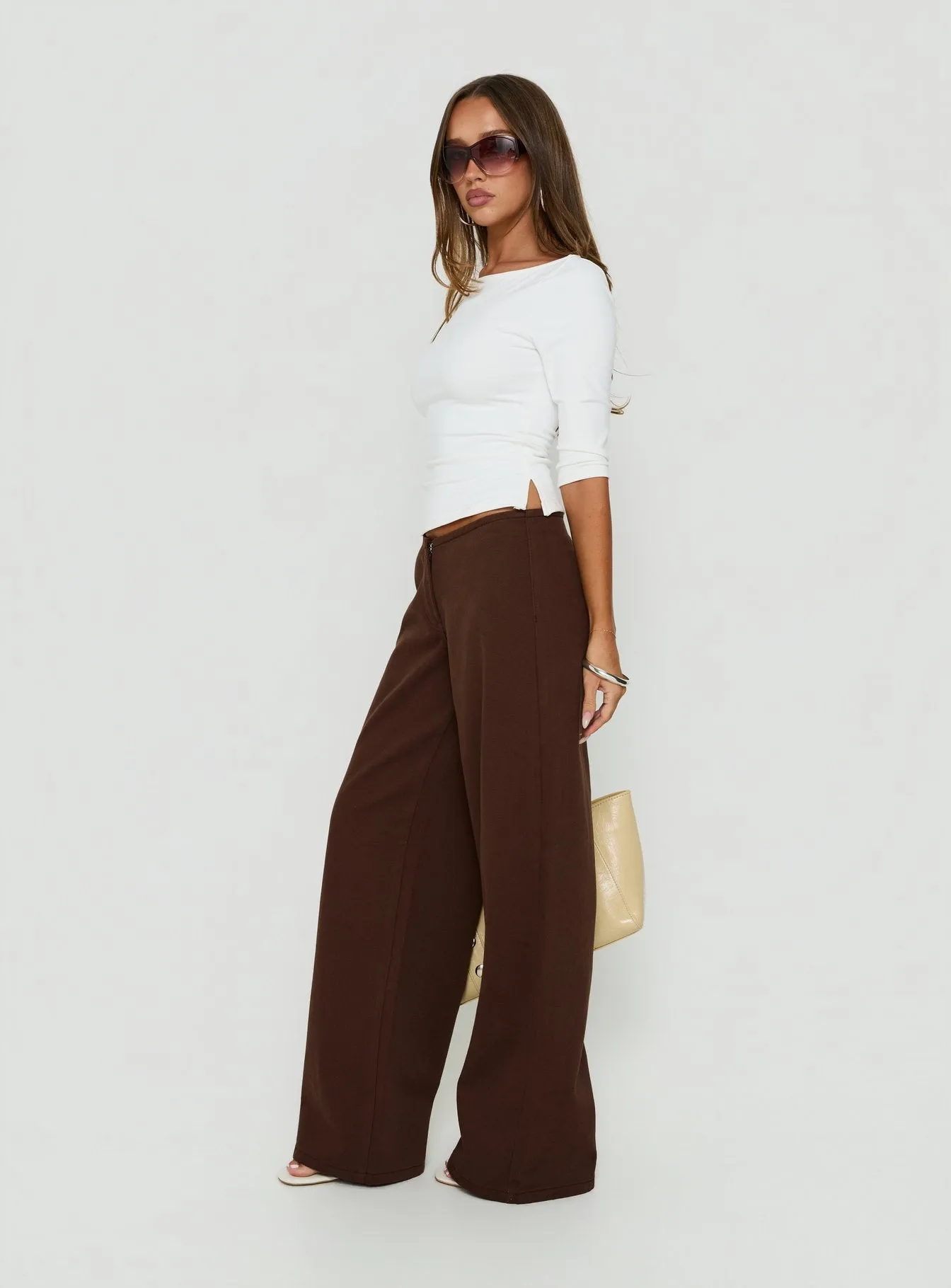 Hereos Mid Rise Baggy Leg Jeans Washed Chocolate sold by Princess Polly product image thumbnail 4