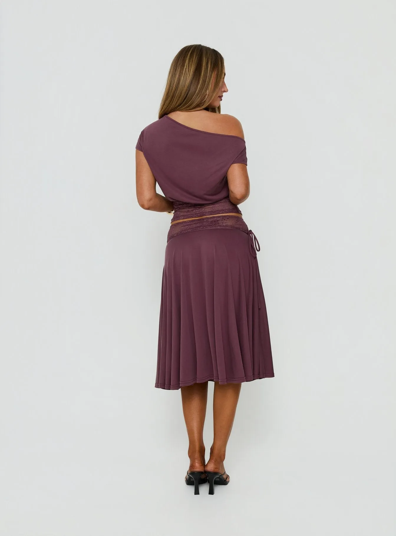 Marienna Lace Midi Skirt Plum sold by Princess Polly product image thumbnail 5