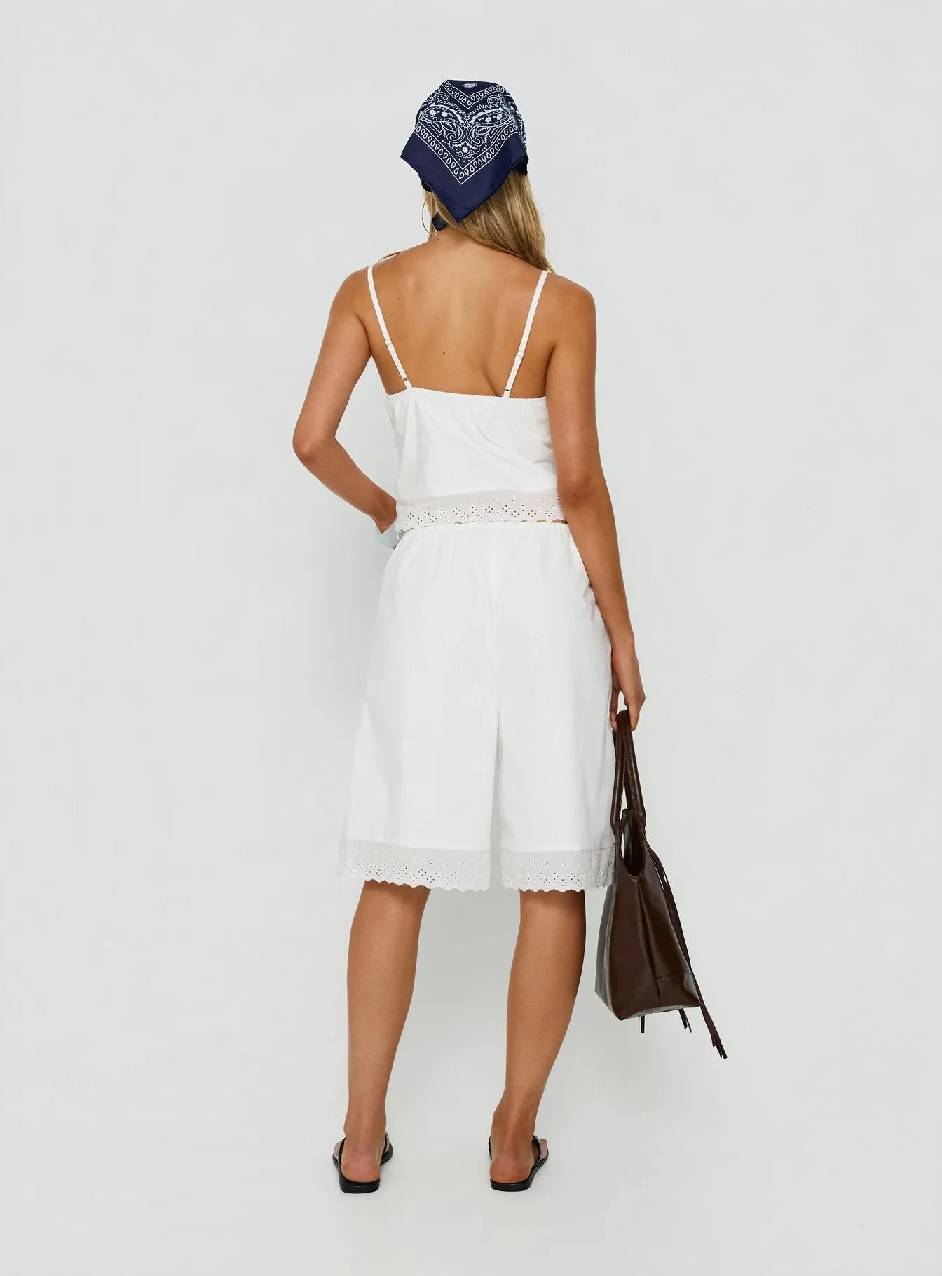 Sakai Broderie Detail Longline Shorts White sold by Princess Polly product image thumbnail 5