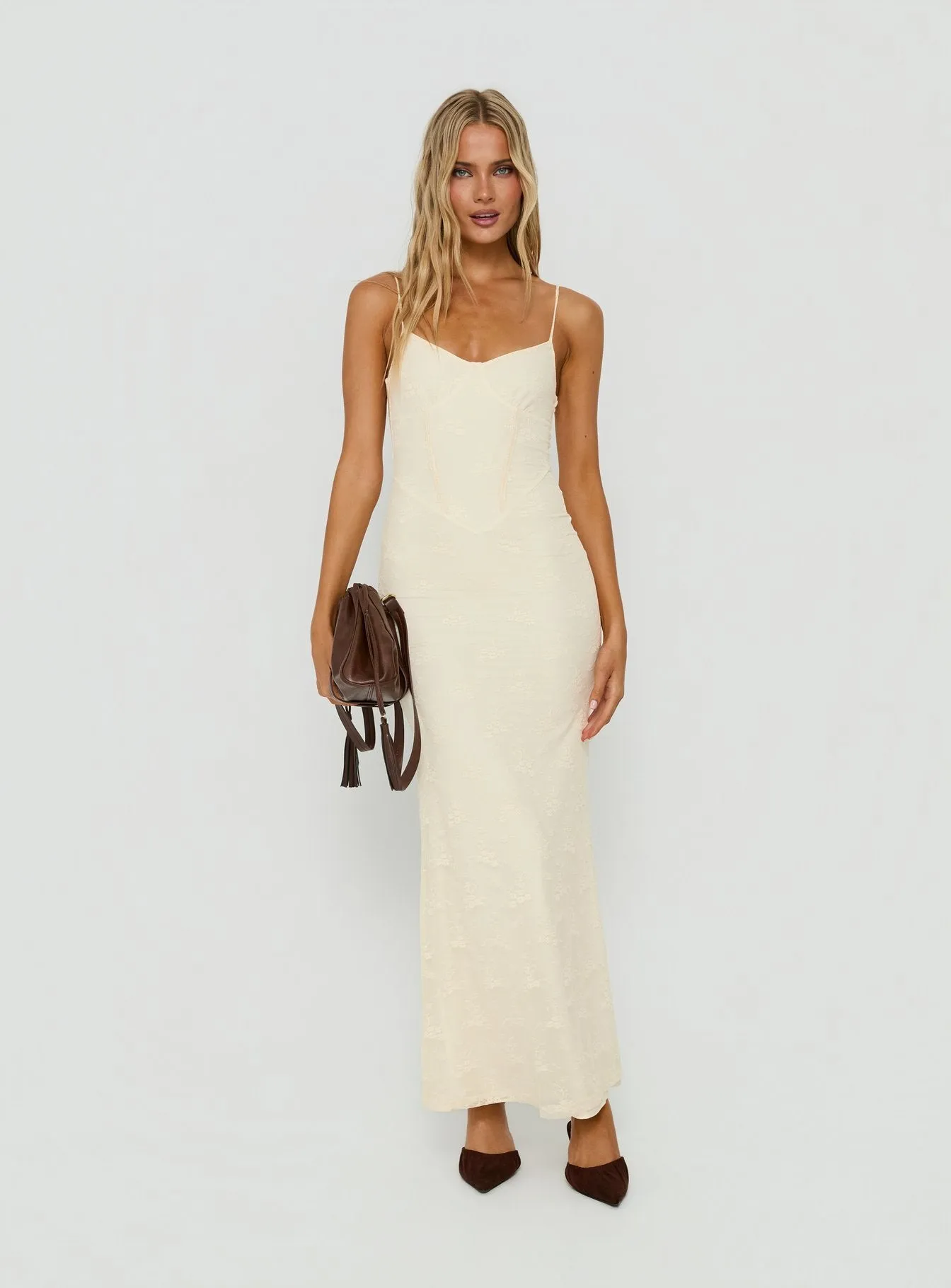 Amika Lace Maxi Dress Cream sold by Princess Polly product image thumbnail 2