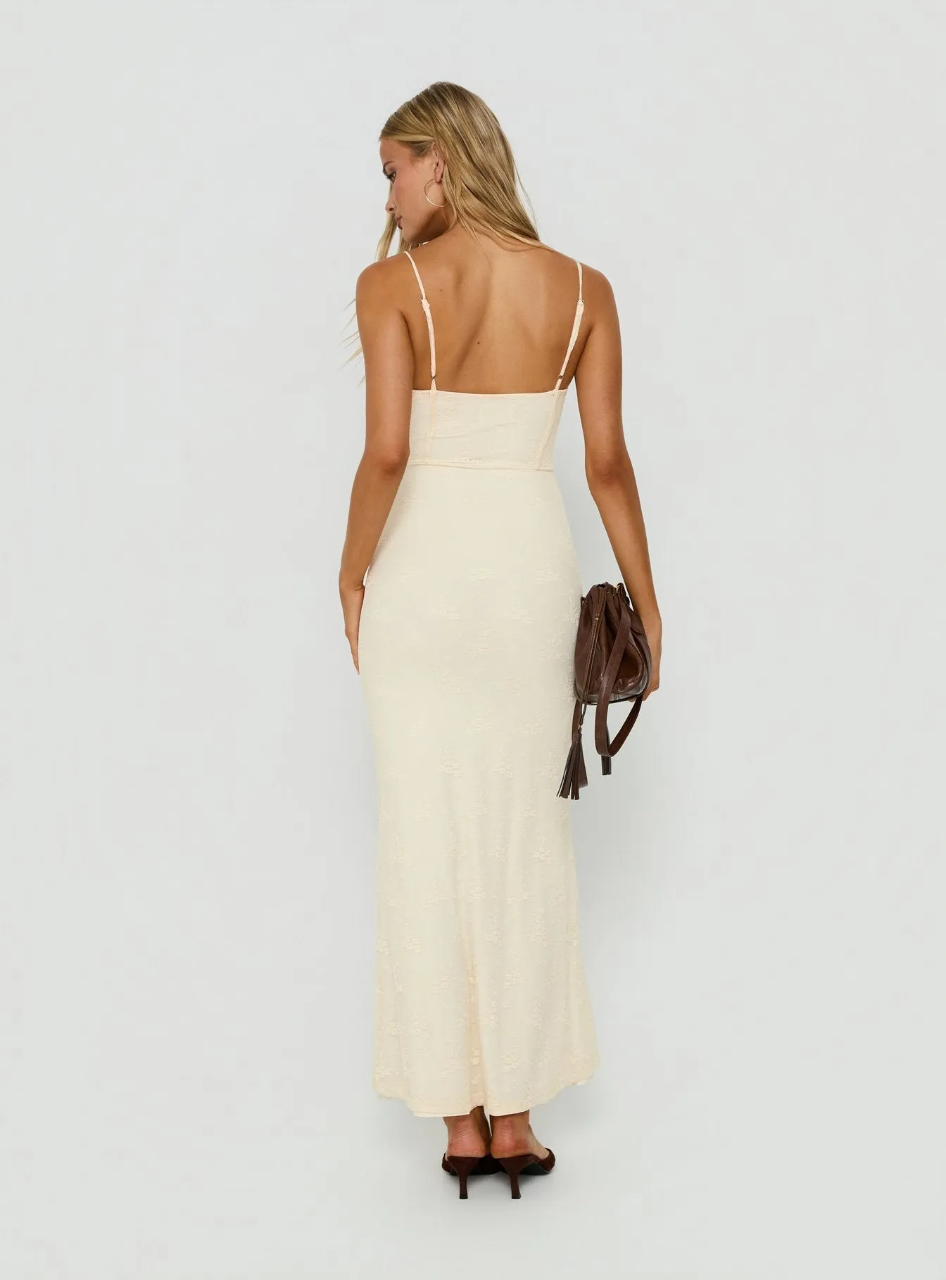 Amika Lace Maxi Dress Cream sold by Princess Polly product image thumbnail 4