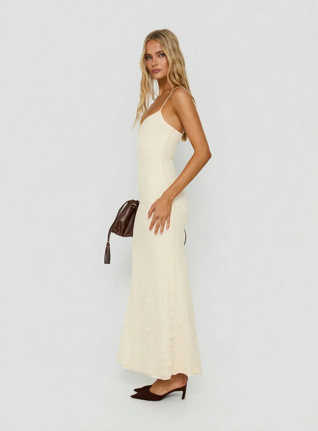 Amika Lace Maxi Dress Cream sold by Princess Polly product image thumbnail 3