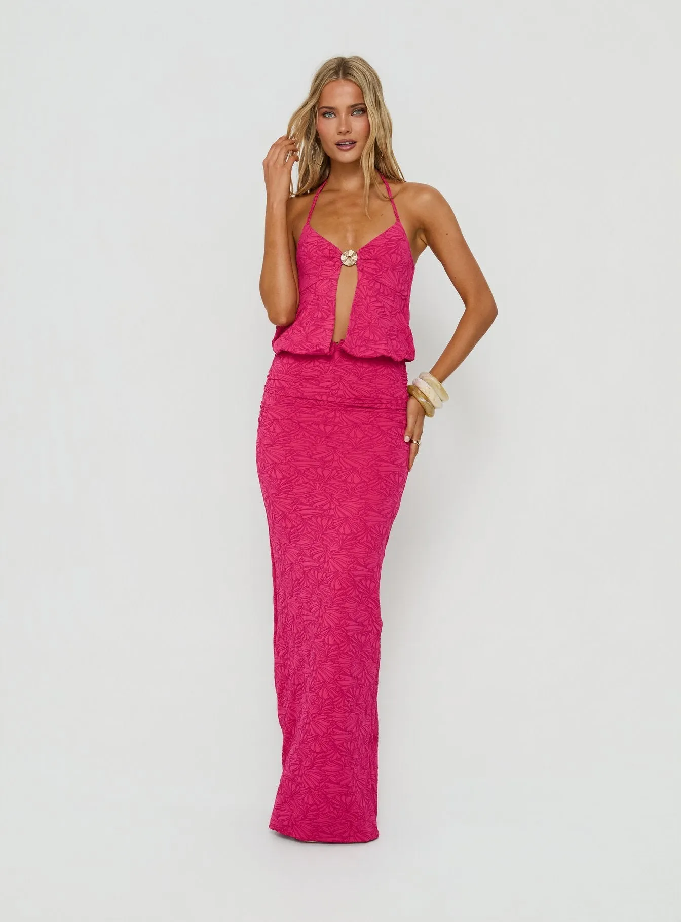 Sungold Halter Maxi Dress Gin Fizz sold by Princess Polly product image thumbnail 2