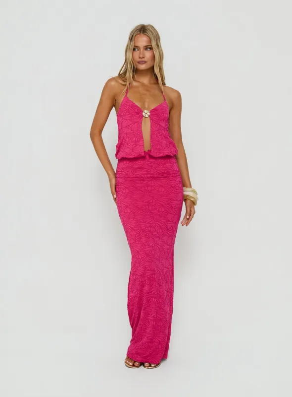 Sungold Halter Maxi Dress Gin Fizz made by Princess Polly