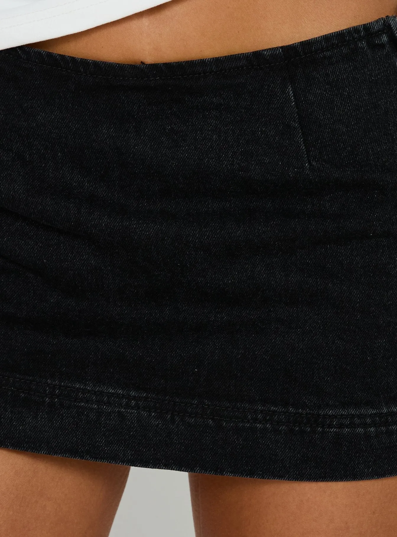 Stefenie Denim Skort Washed Black sold by Princess Polly product image thumbnail 5