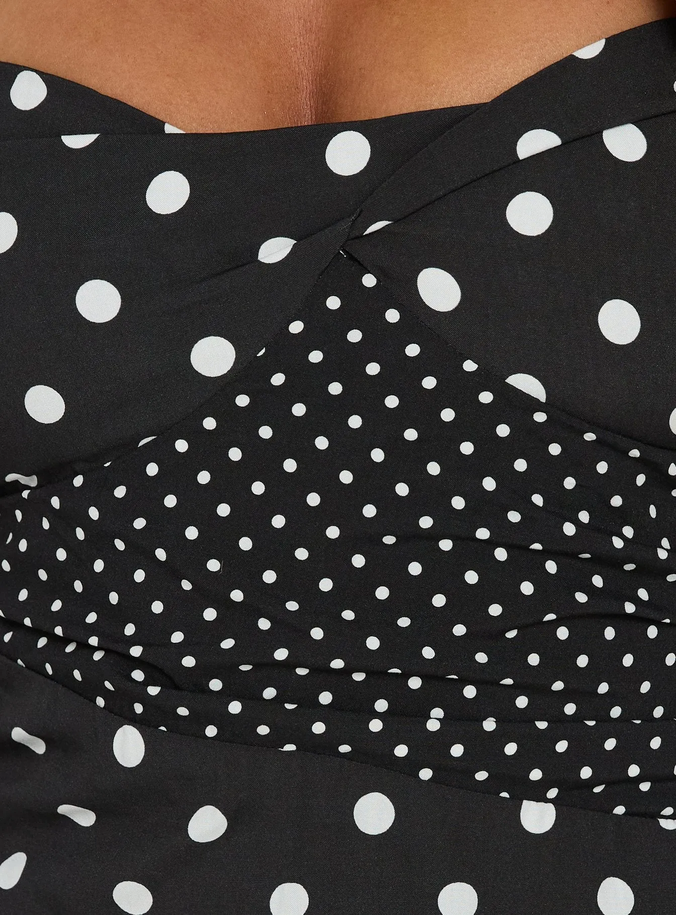 Marguerite Halter Maxi Dress Black / White Polka Dot sold by Princess Polly product image thumbnail 5