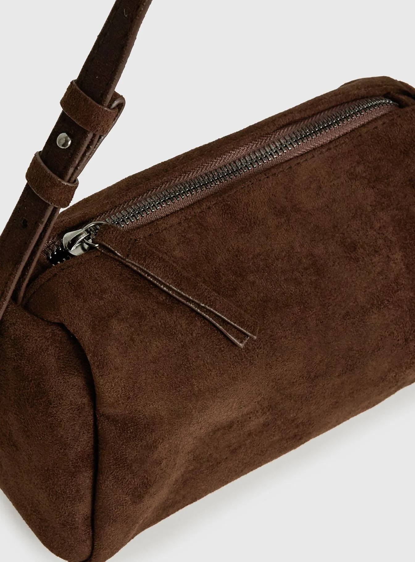 Beaming Brighter Faux Suede Shoulder Bag Chocolate sold by Princess Polly product image thumbnail 5