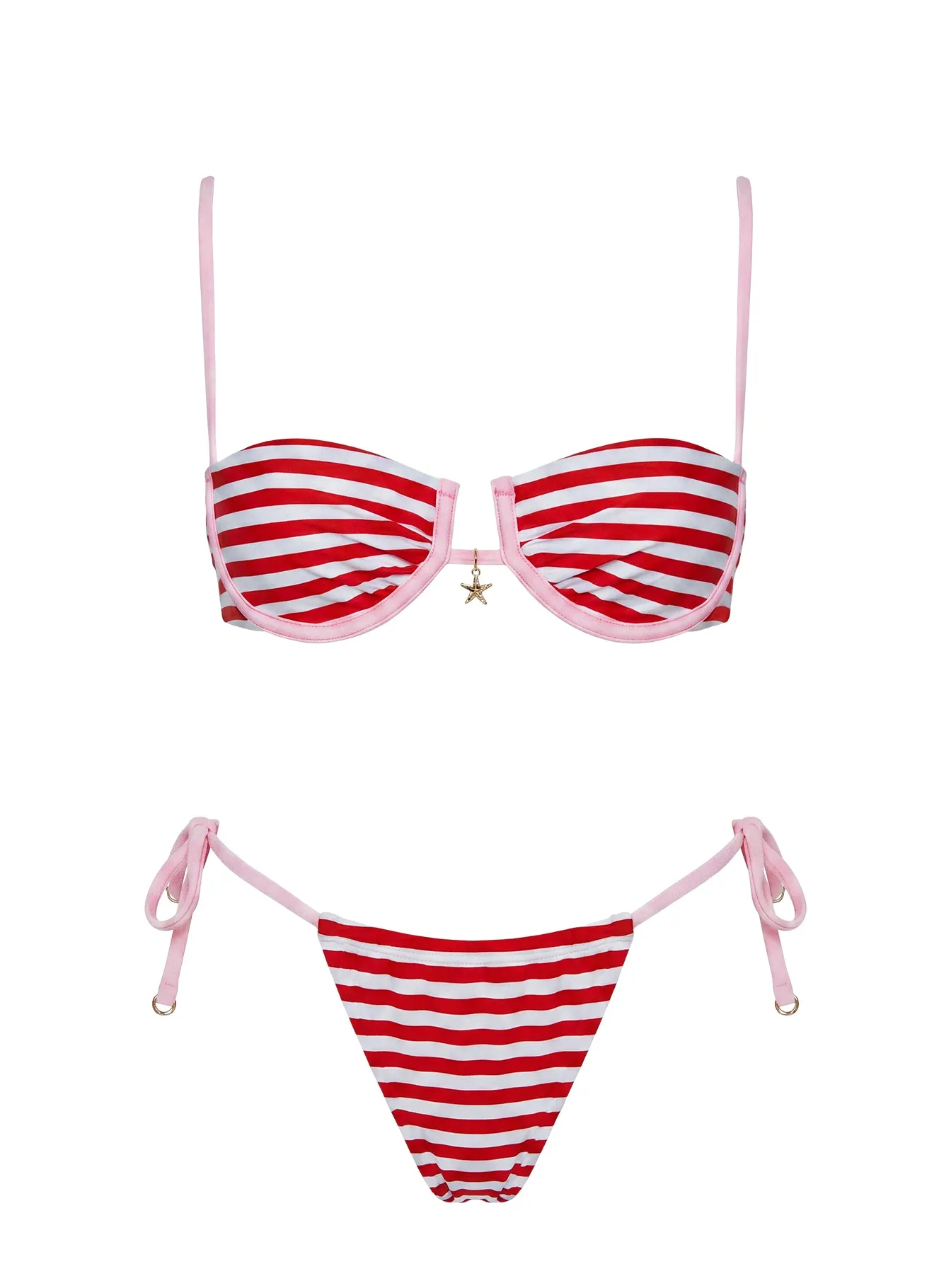 Heatwaves Underwire Bikini Top Red / Pink Stripe sold by Princess Polly product image thumbnail 5