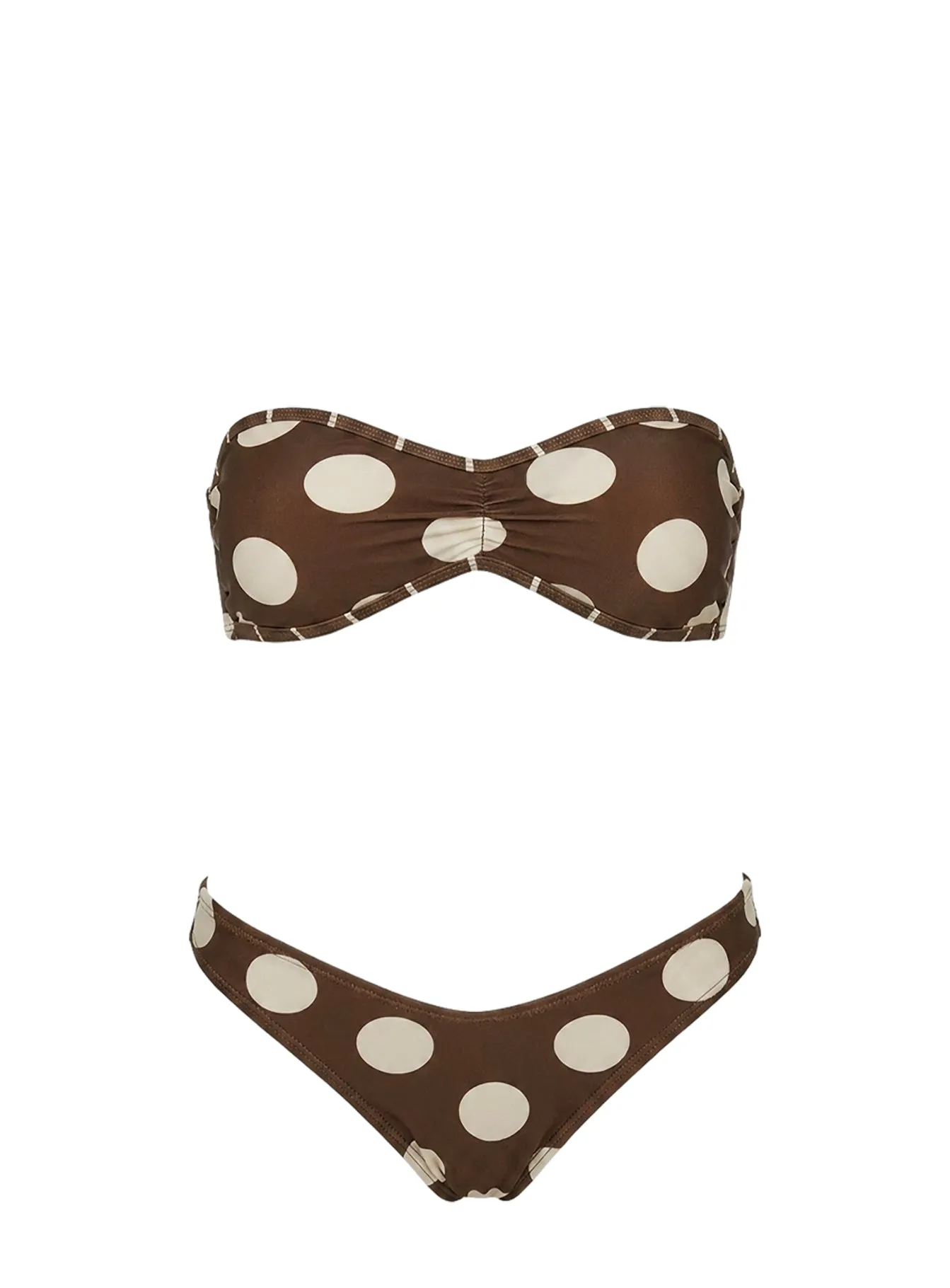 Calbira Cheeky Bikini Bottoms Brown / Cream Polka sold by Princess Polly product image thumbnail 5