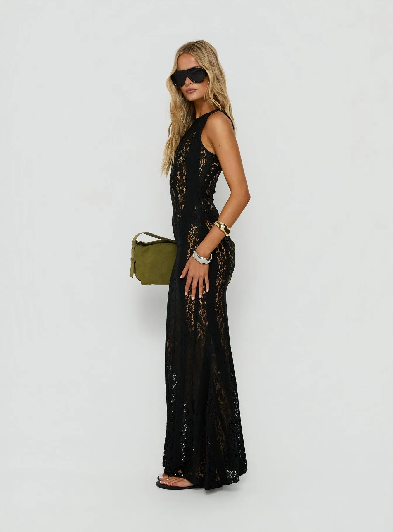 Laurenza Sheer Lace Maxi Dress Black sold by Princess Polly product image thumbnail 3