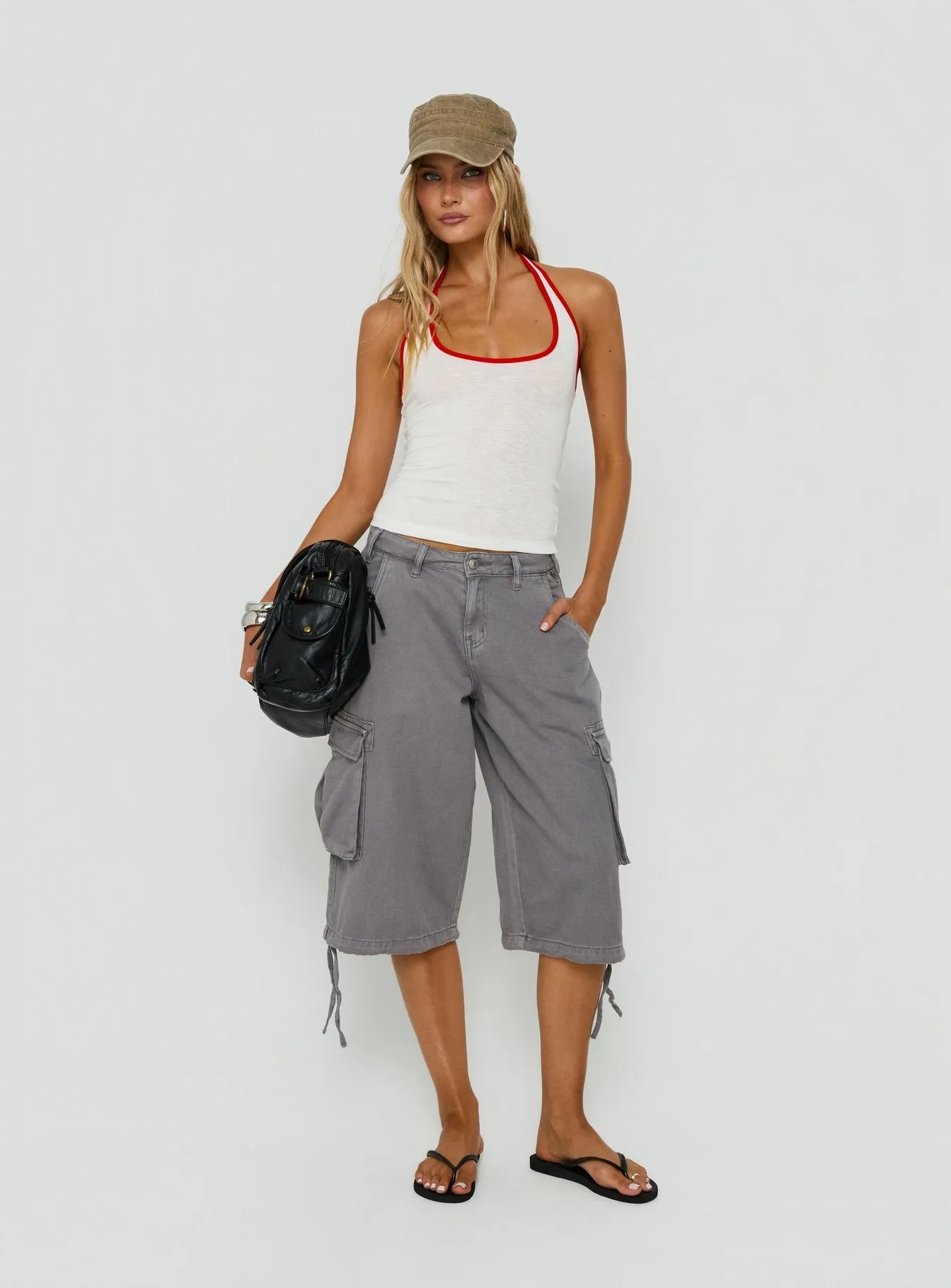 Sugar Talking Contrast Halter Top White / Red sold by Princess Polly product image thumbnail 3