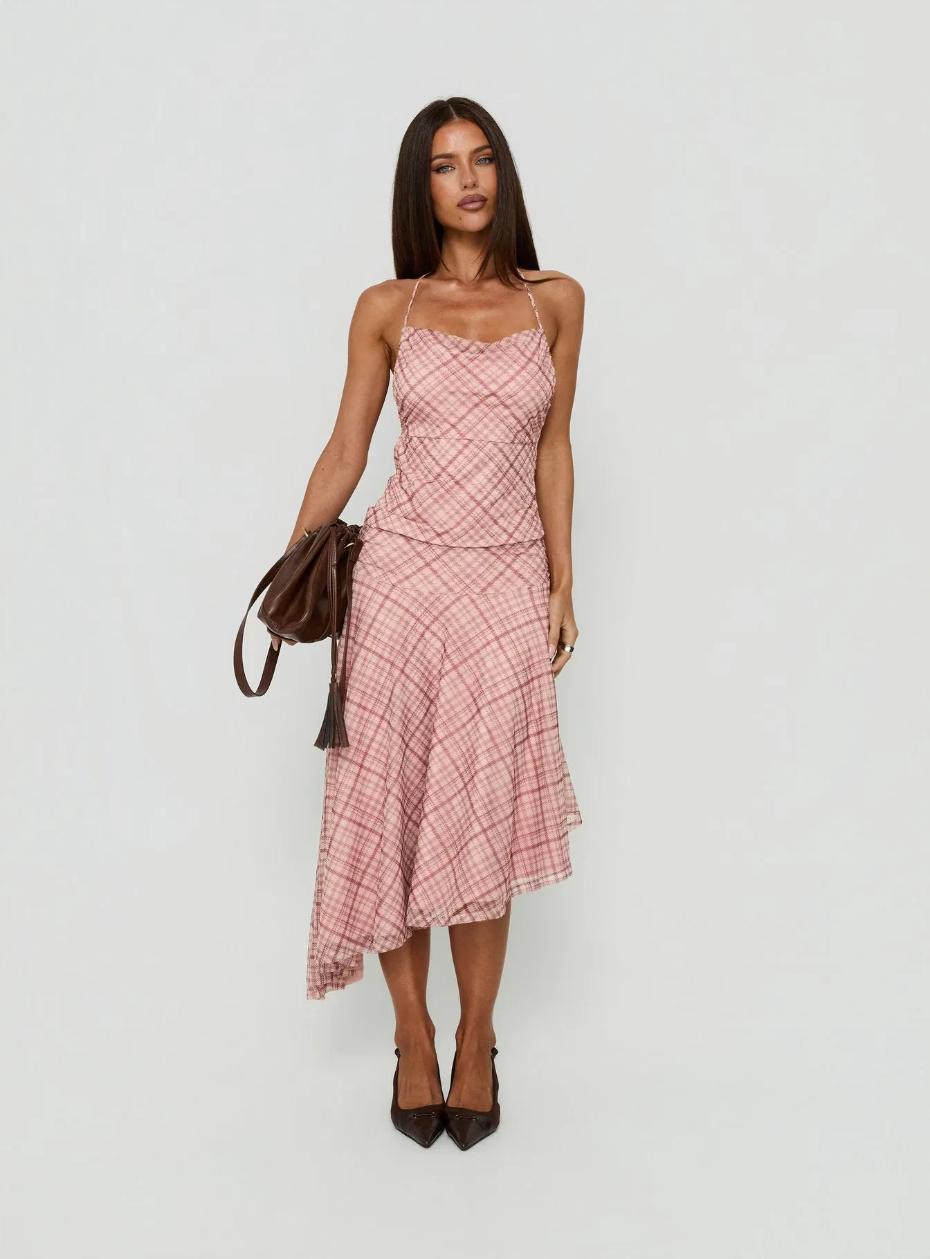 Waverlee Halter Top Pink Check sold by Princess Polly product image thumbnail 2