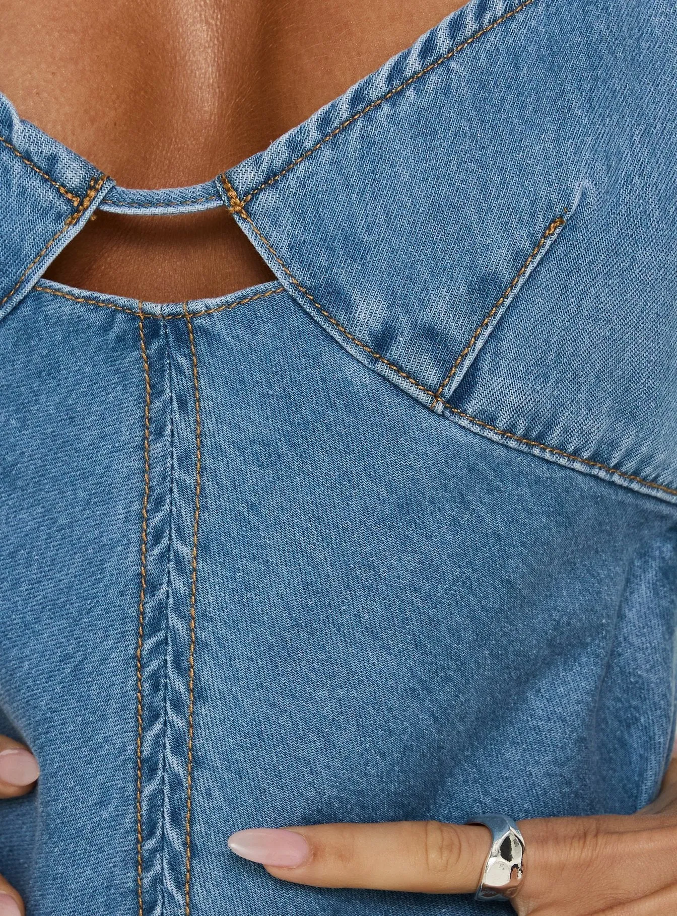 Arwen Denim Mini Dress Light Blue Wash sold by Princess Polly product image thumbnail 5
