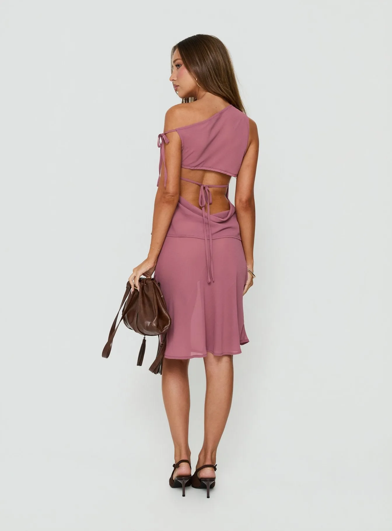 Vianna Sheer Midi Skirt Pink sold by Princess Polly product image thumbnail 4