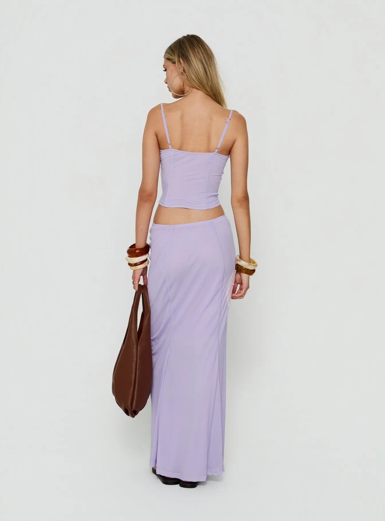 Golden Visions Maxi Skirt Purple Orchid sold by Princess Polly product image thumbnail 4