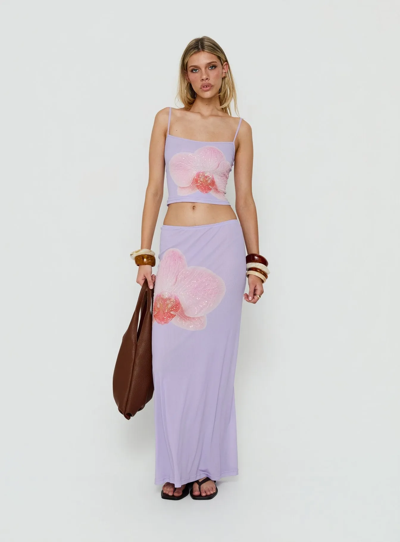 Golden Visions Maxi Skirt Purple Orchid sold by Princess Polly product image thumbnail 2
