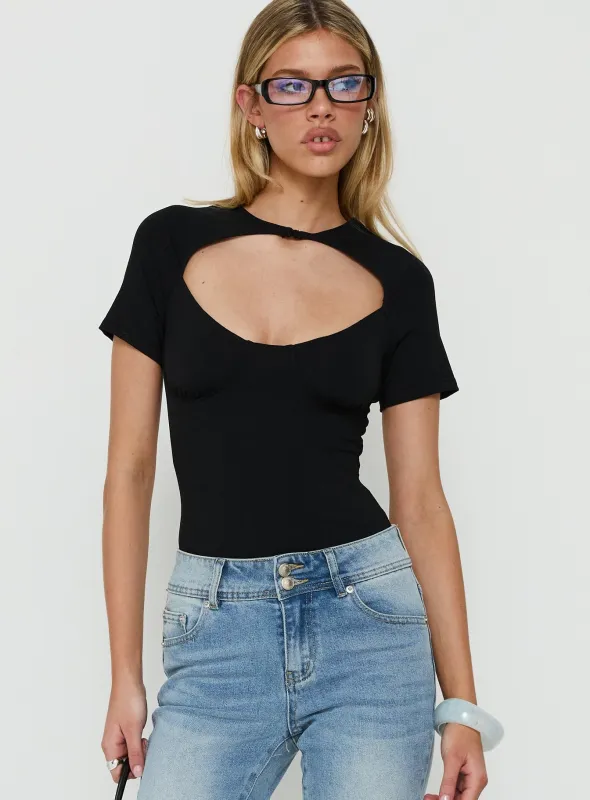 Giallo Solid Bodysuit Black made by Princess Polly