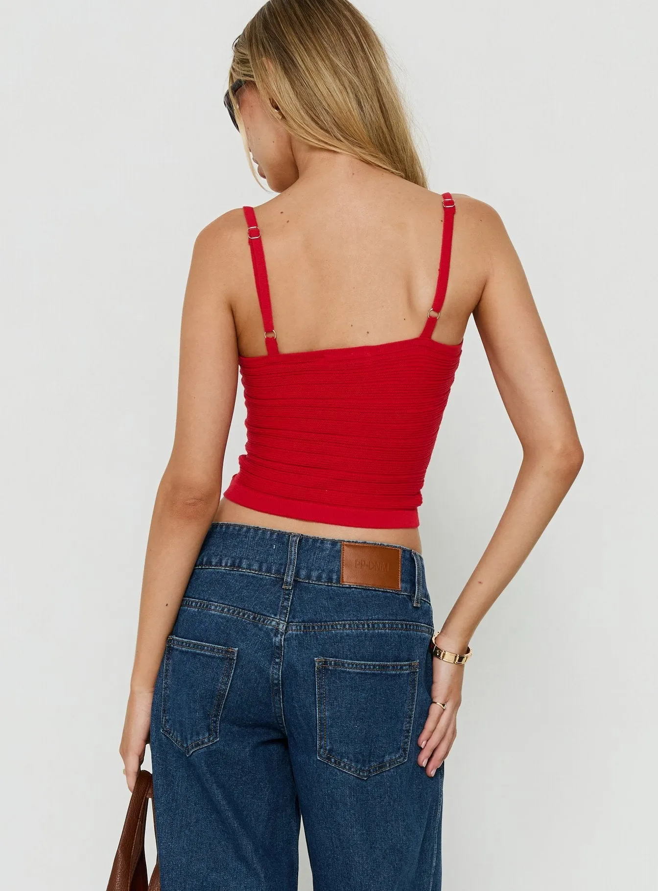 Wilah Knit Tank Top Red sold by Princess Polly product image thumbnail 4
