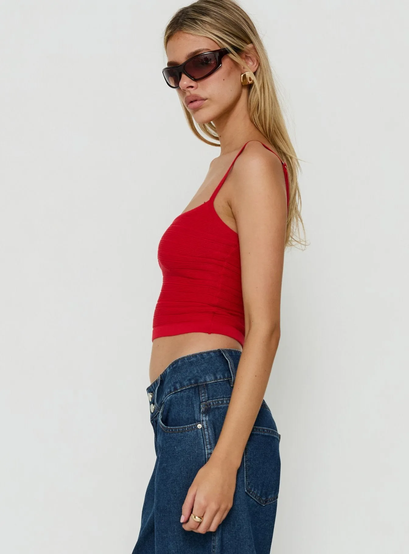 Wilah Knit Tank Top Red sold by Princess Polly product image thumbnail 3