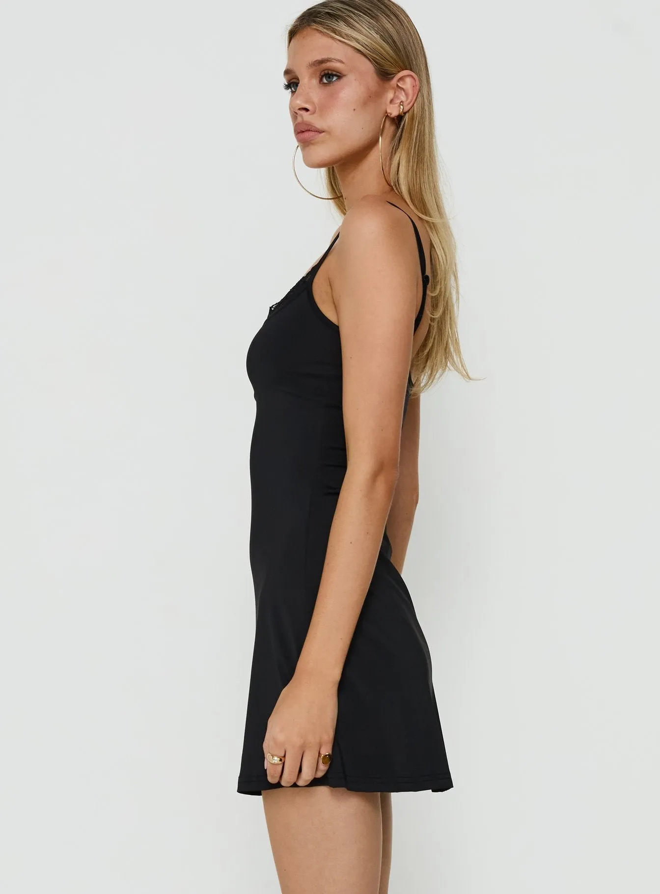 Spring To Summer Lace Trim Mini Dress Black sold by Princess Polly product image thumbnail 3