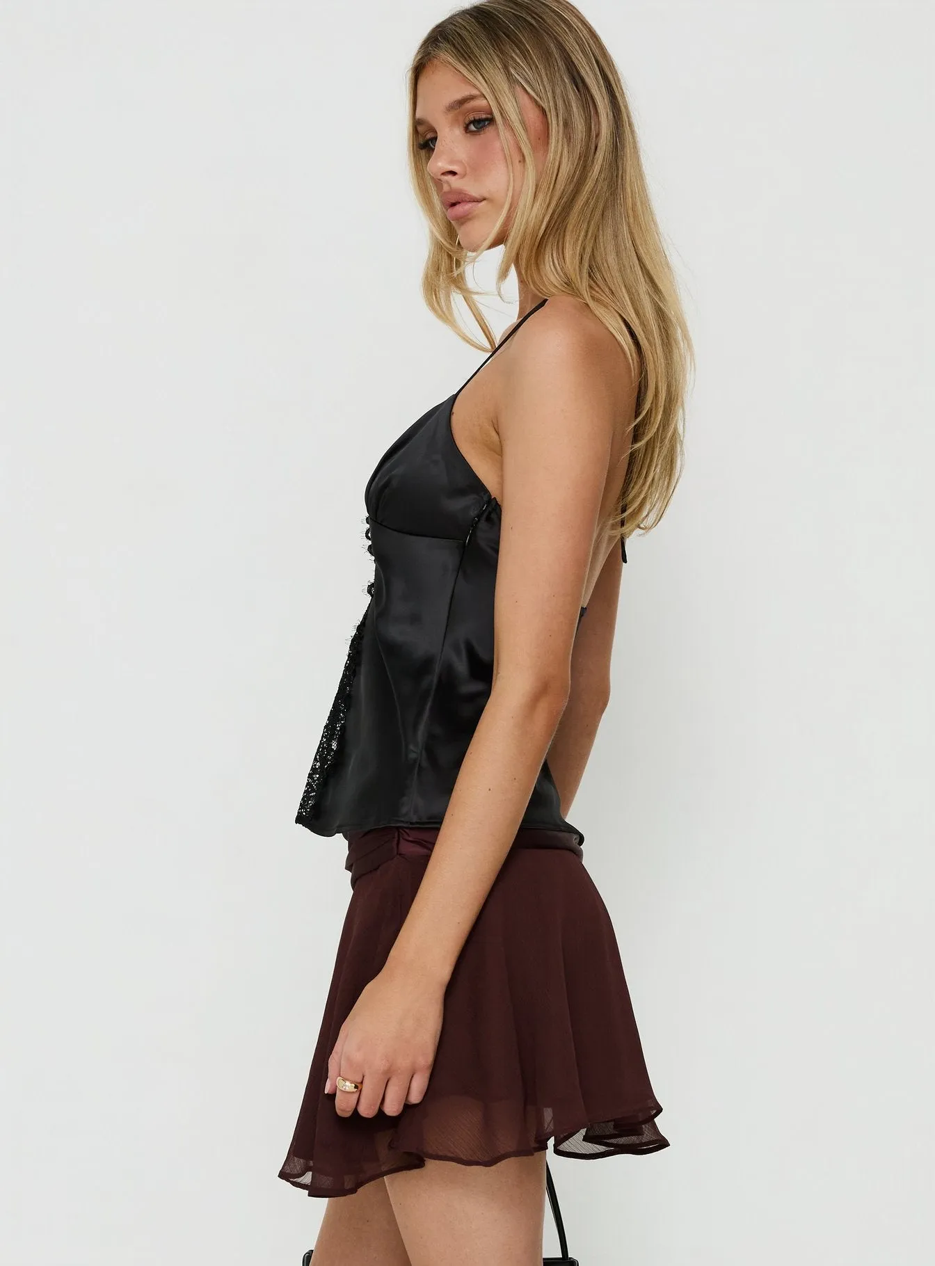 Emey Asymmetrical Mini Skirt Brown sold by Princess Polly product image thumbnail 3