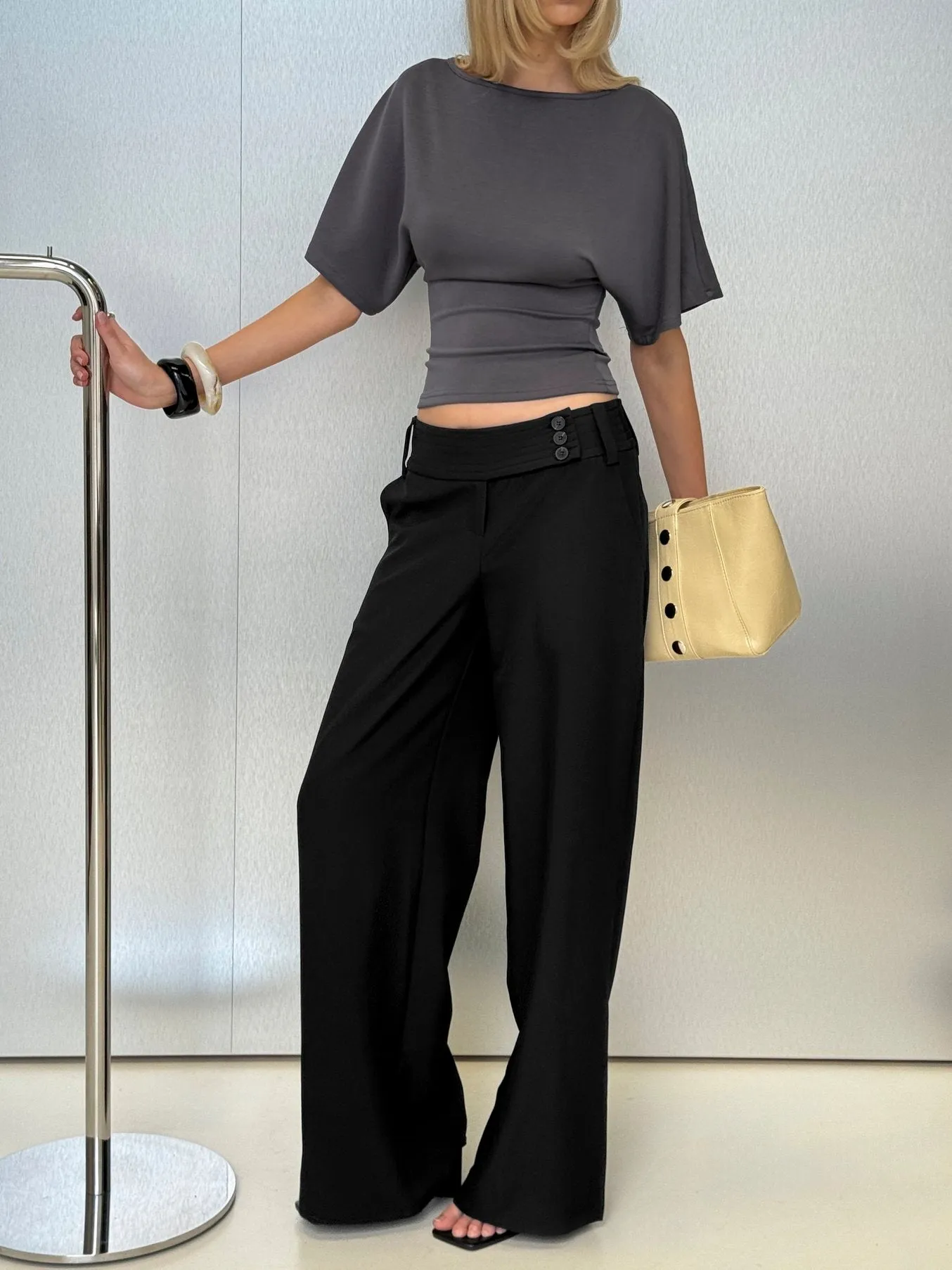Cedars Low Rise Pant Black sold by Princess Polly