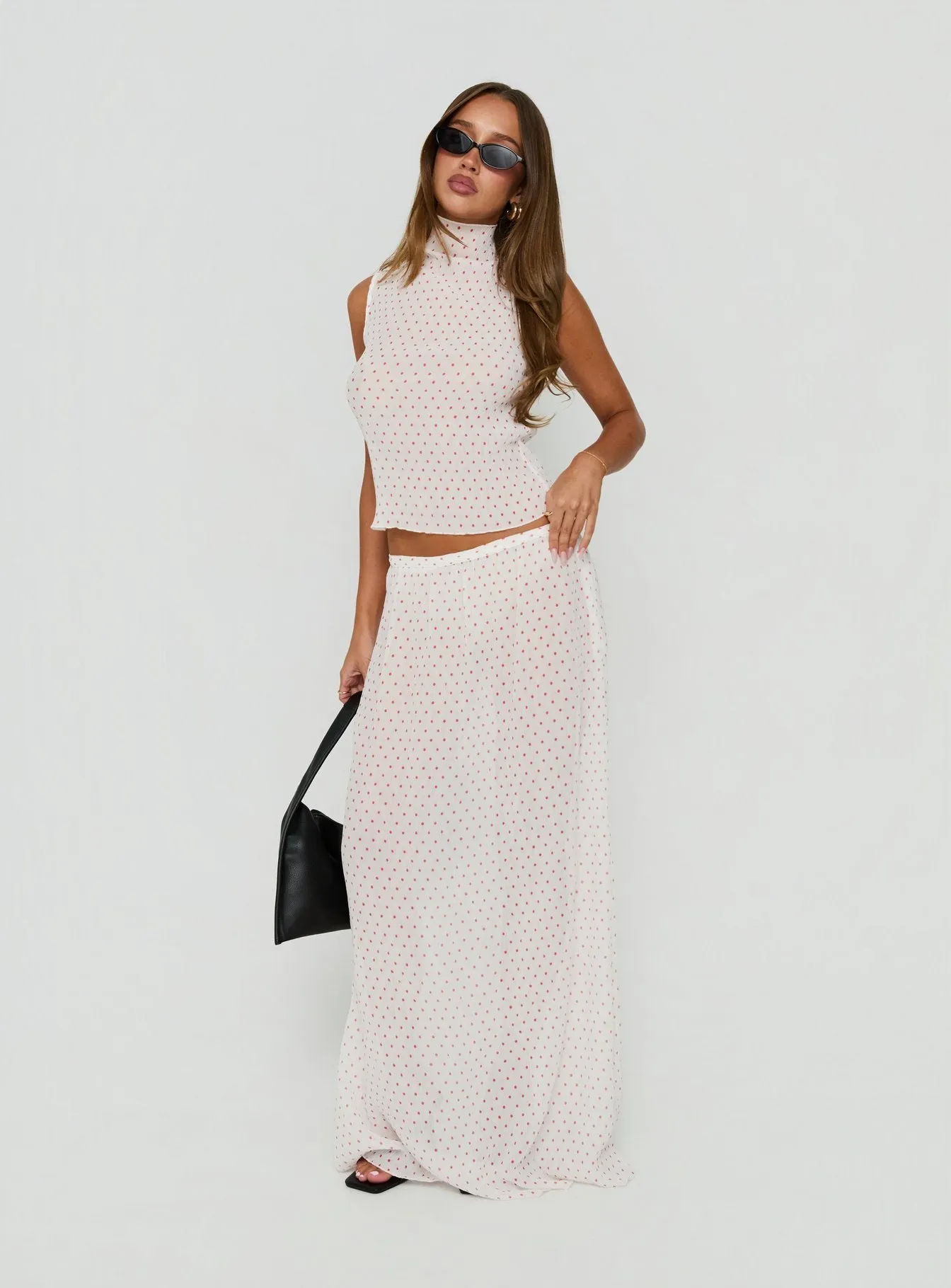 Ford Maxi Skirt White / Red Polka Dot sold by Princess Polly product image thumbnail 2
