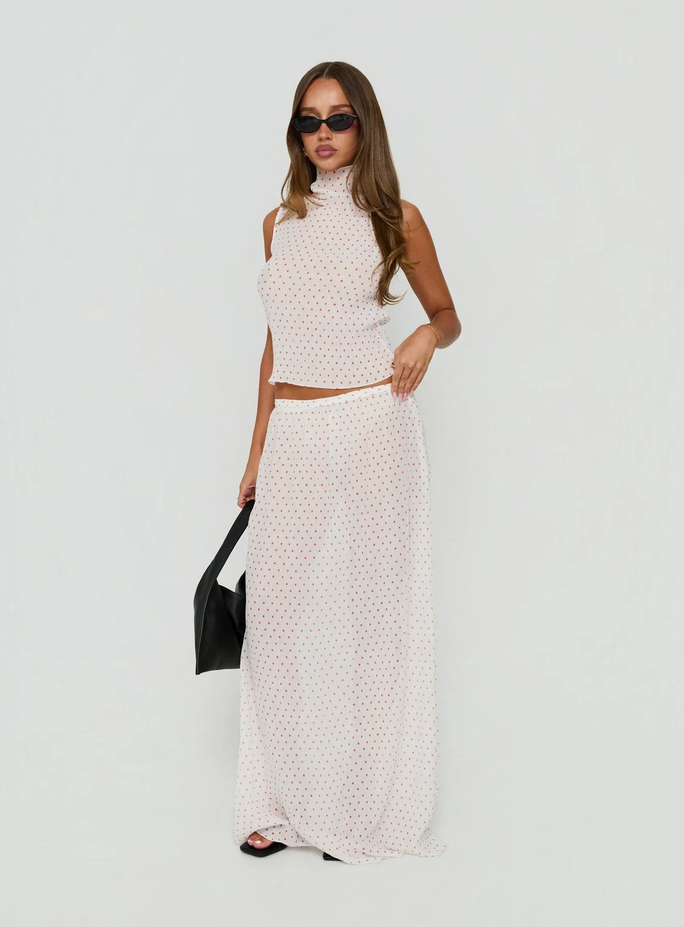 Ford Maxi Skirt White / Red Polka Dot sold by Princess Polly product image thumbnail 3
