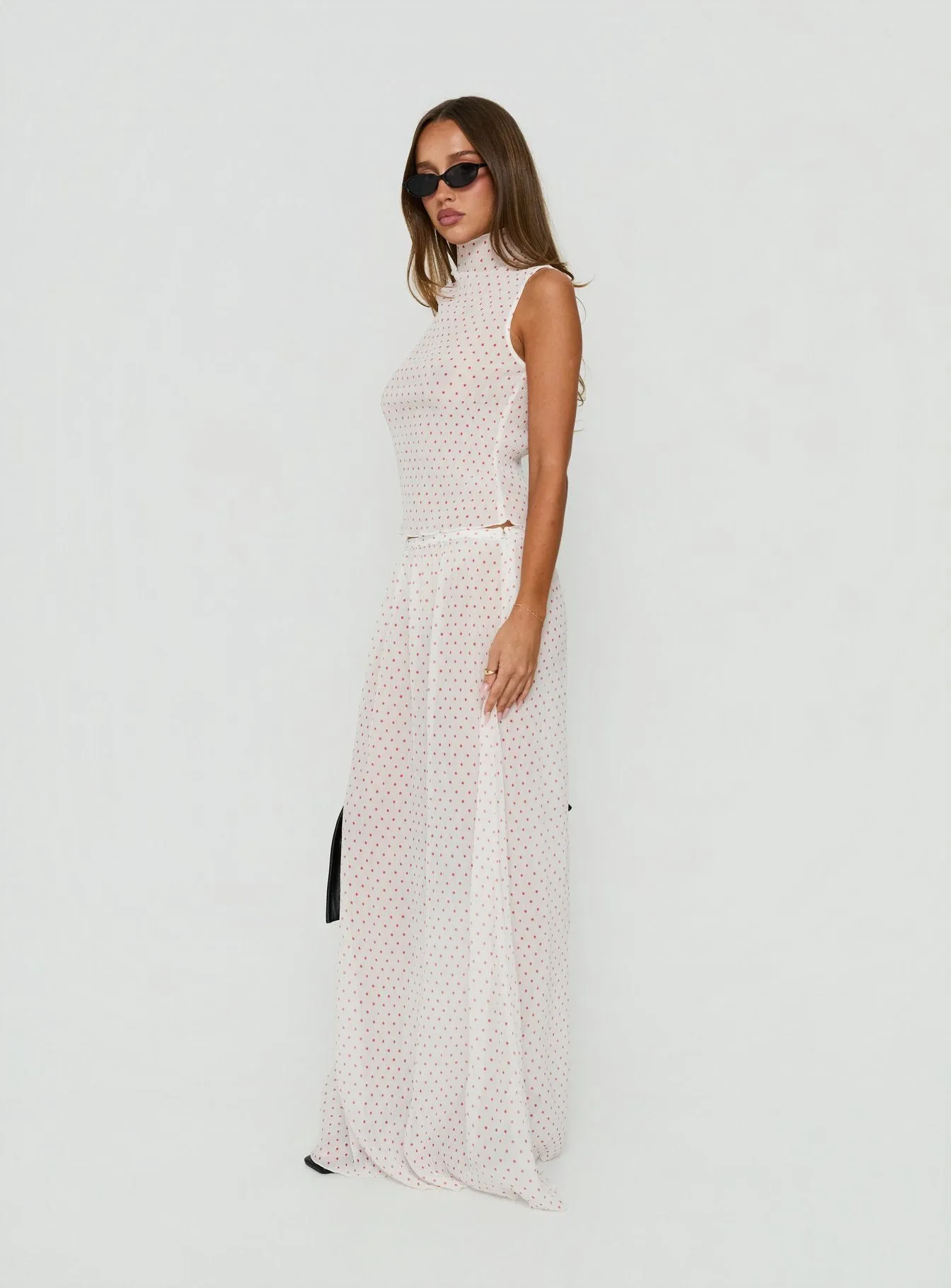Ford Maxi Skirt White / Red Polka Dot sold by Princess Polly product image thumbnail 4
