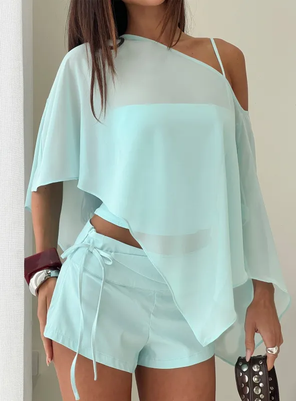 Senzo Wrap Shorts Blue made by Princess Polly