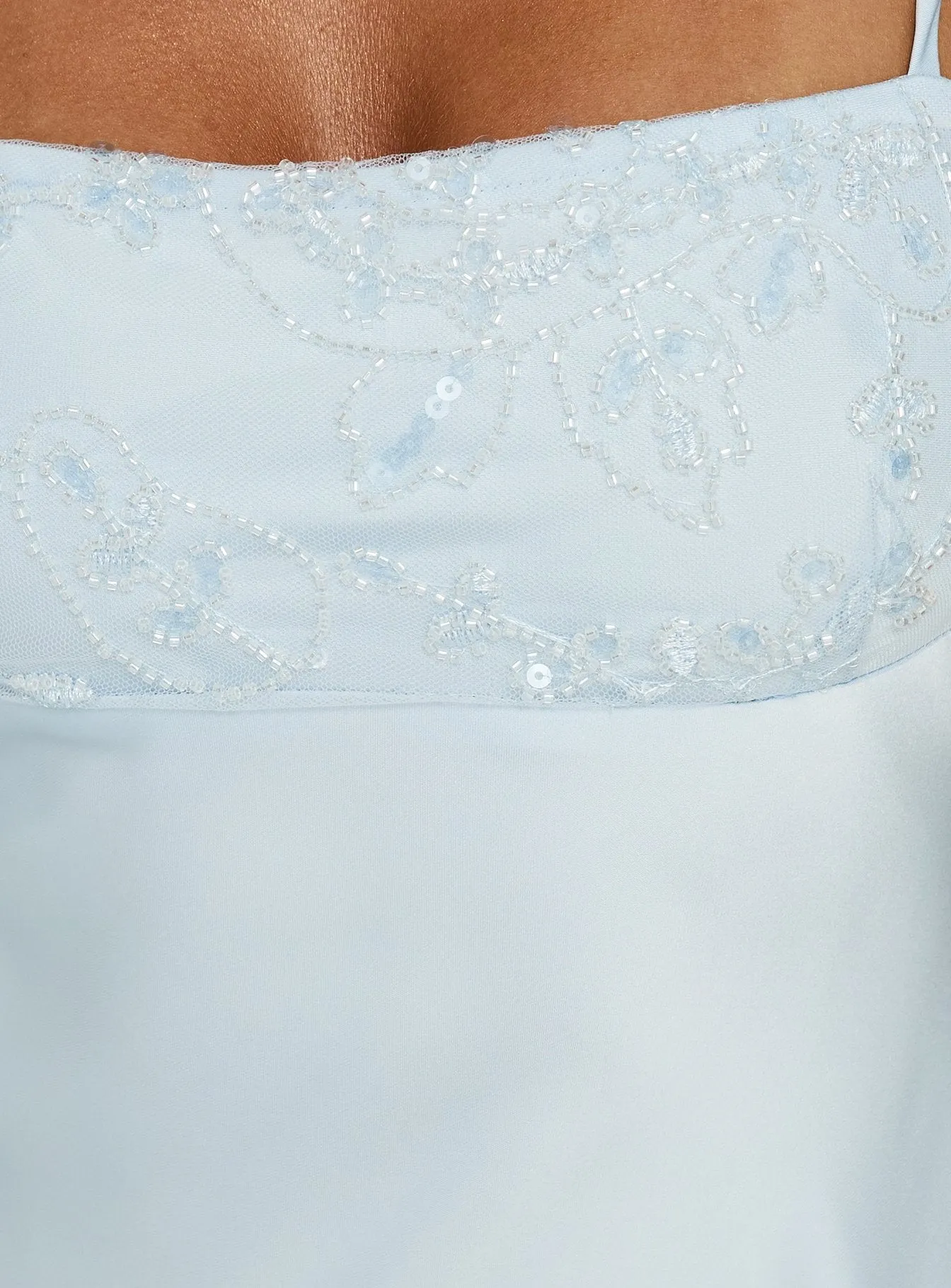Engracia Sequin Maxi Dress Ice Blue sold by Princess Polly product image thumbnail 5