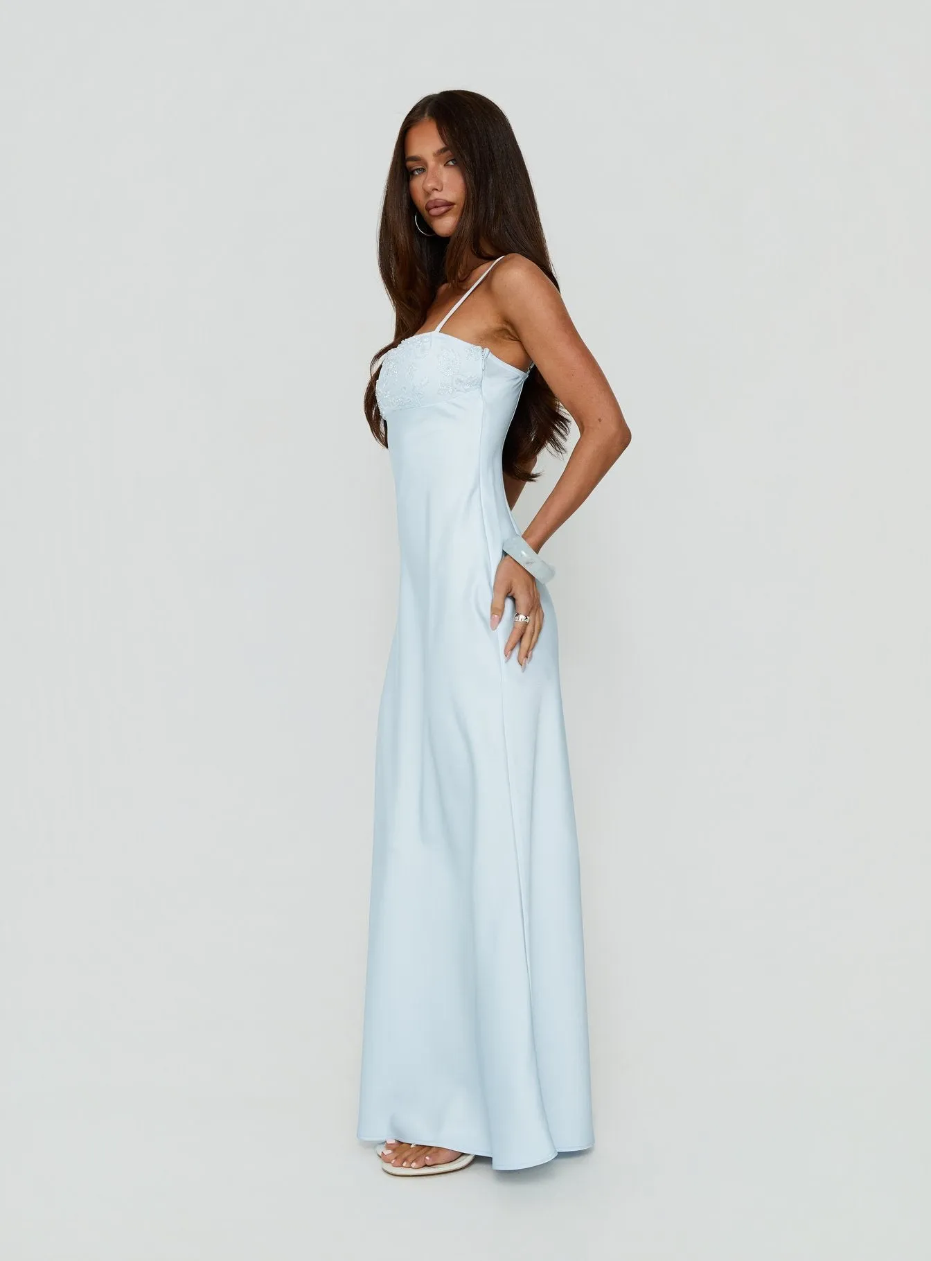 Engracia Sequin Maxi Dress Ice Blue sold by Princess Polly product image thumbnail 3